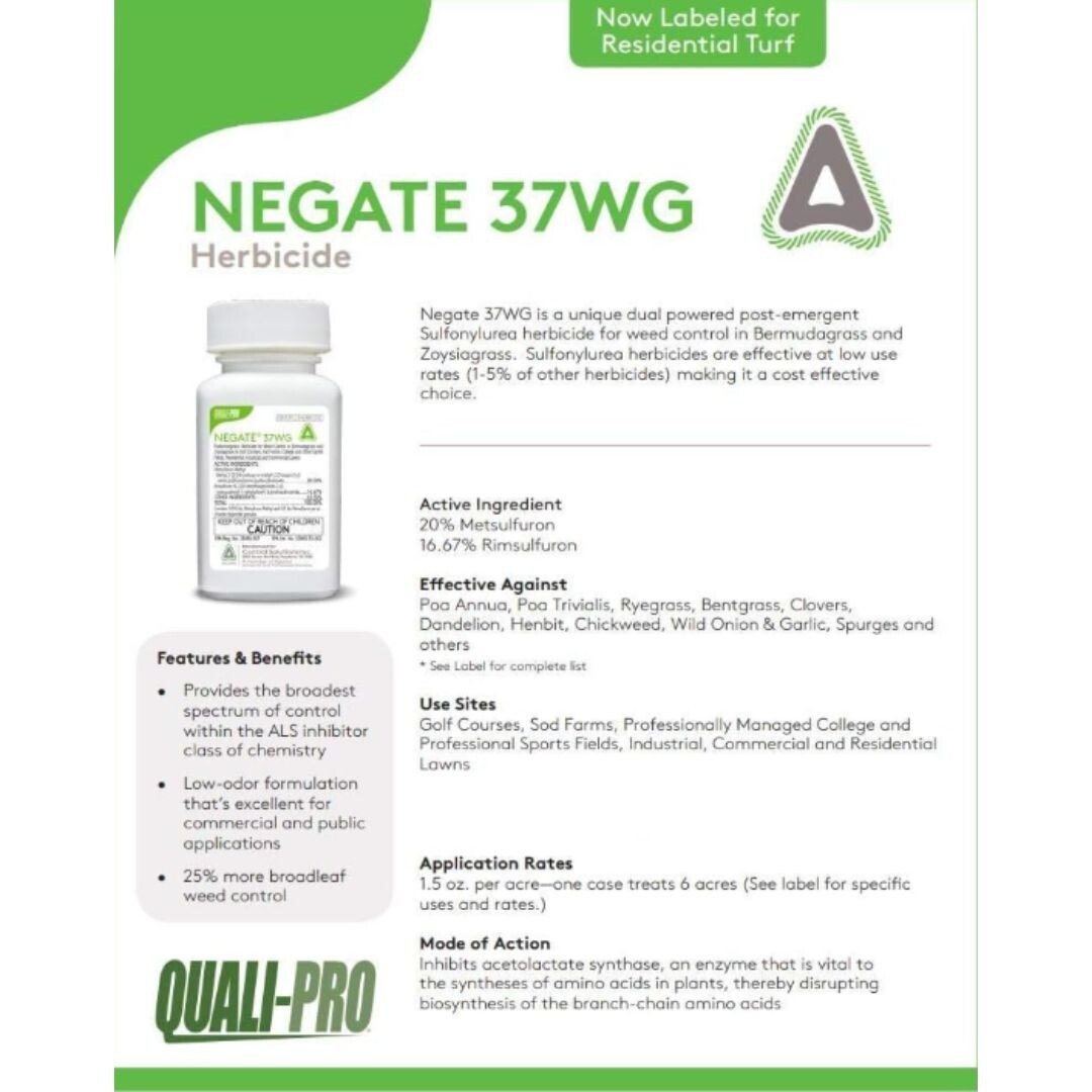 Negate 37WG Herbicide – Powerful, Dual-Action Weed Control for Turfgrass