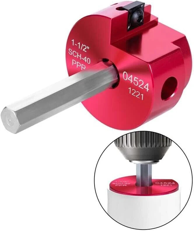 PVC Pipe Reamer Tool, Fitting Saver with 1-½-Inch Head 1.5 Inch, Red 1.5"