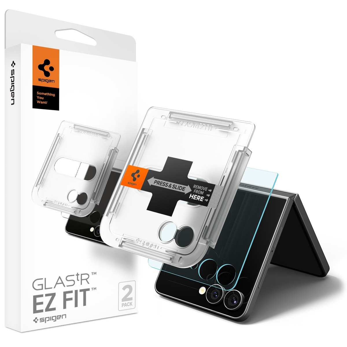 For Galaxy Z Flip 7 | Spigen [Glas.tR EZ Fit] Transparent Screen Protector