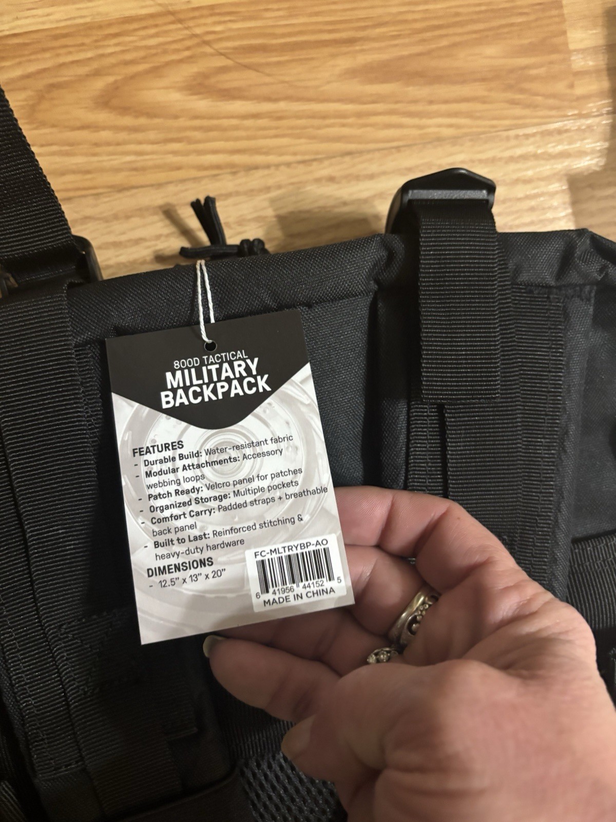 First Class Tactical Military Backpack Black External Pockets Modular new NWT
