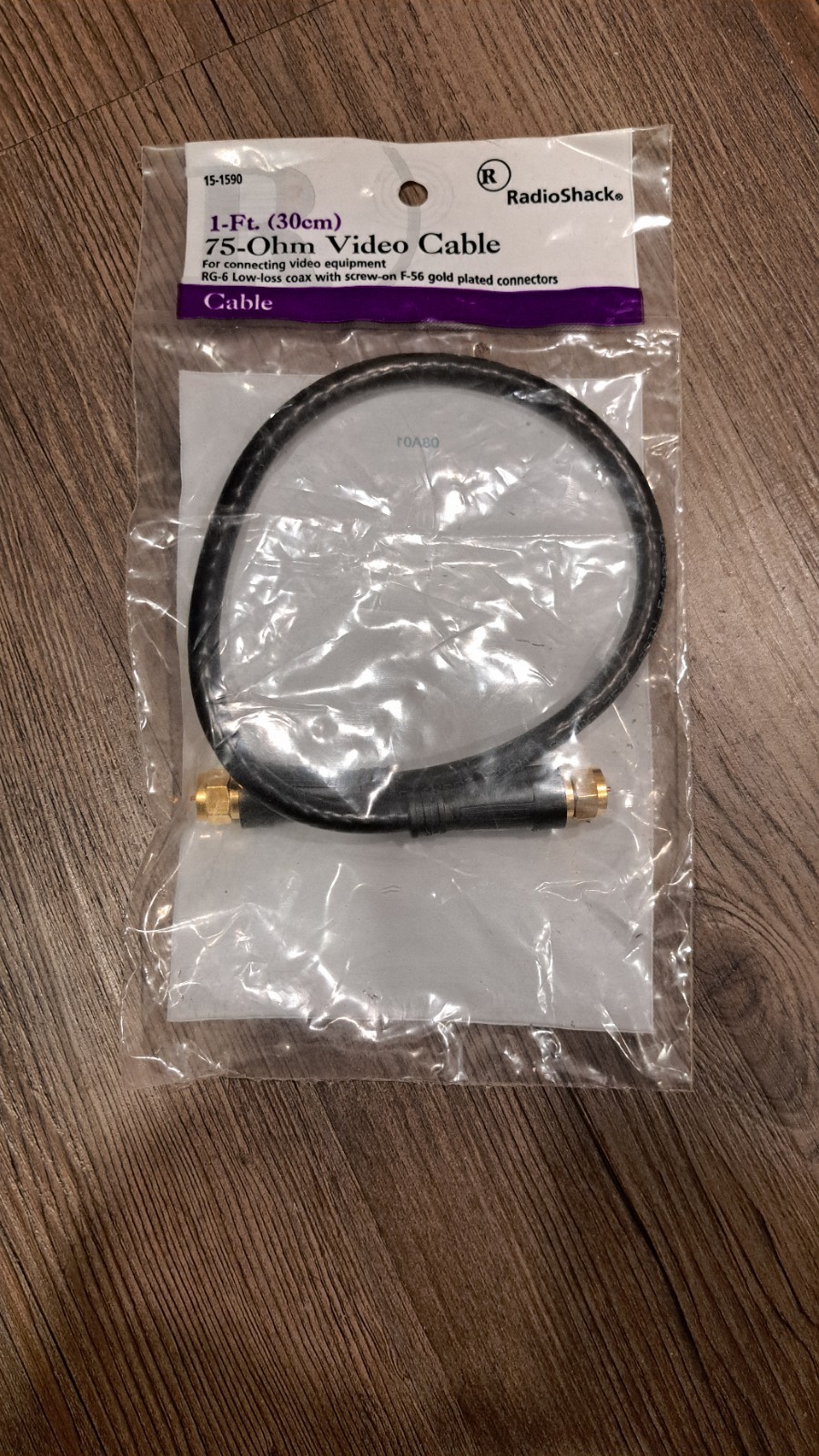 Radio Shack 75-Ohm Video Coax RH-6 F-56 Gold Plated Connectors (15-1590)