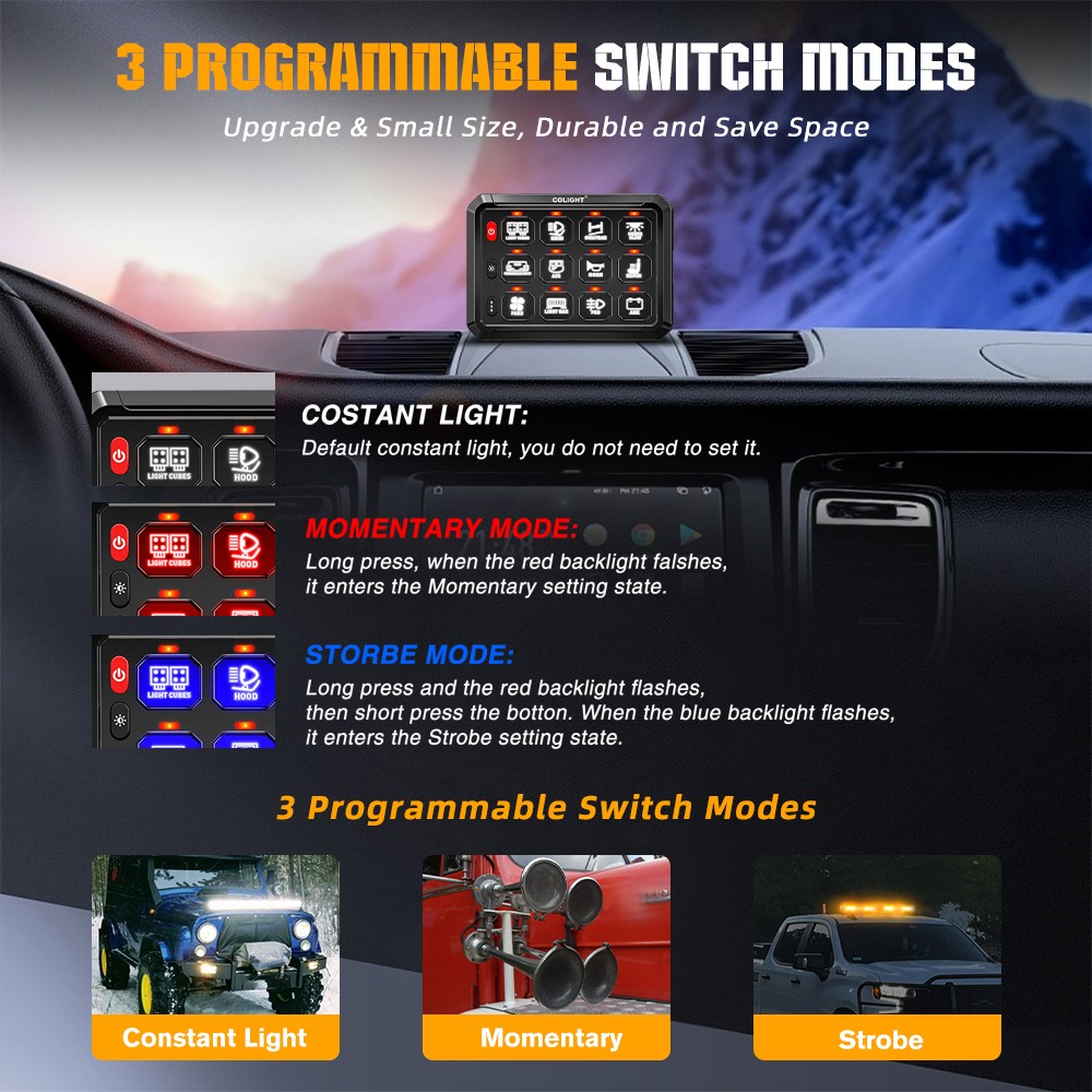 COLIGHT 12Gang APP RGB Switch Panel System LED Light Bar Electronic Relay System