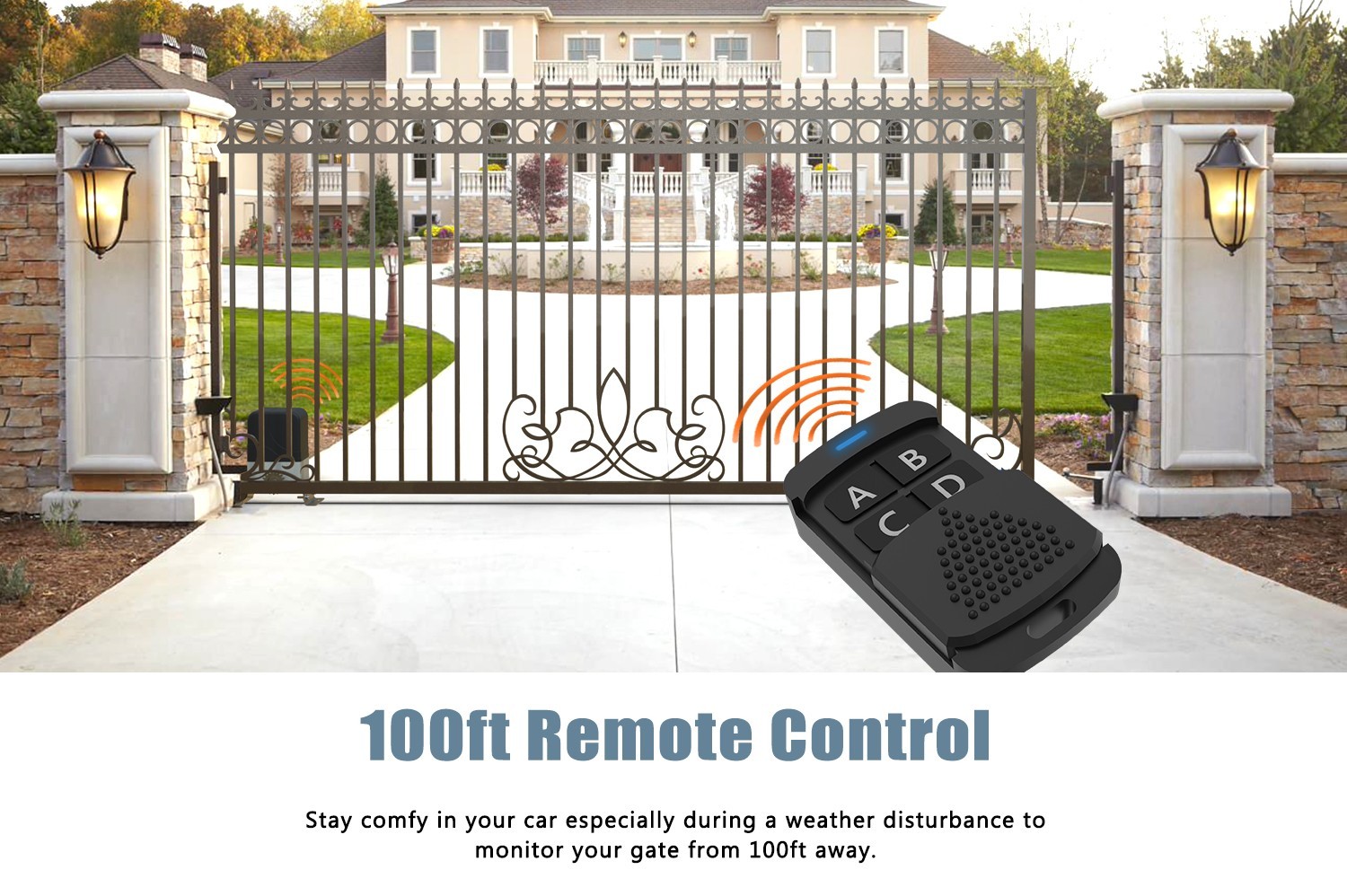 Blütezeit Automatic Sliding Gate Opener 900lbs with 2 Remote Controls - Open Box