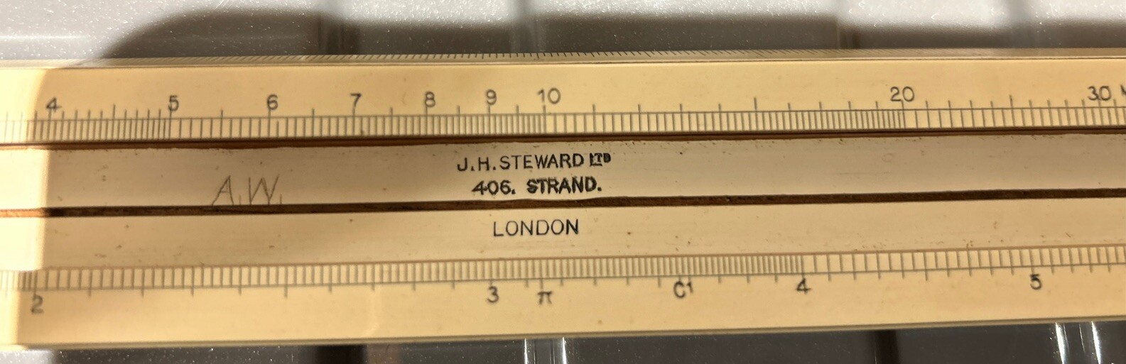J H Steward 406 The Strand Rare Vintage Scientific Rule Boxed