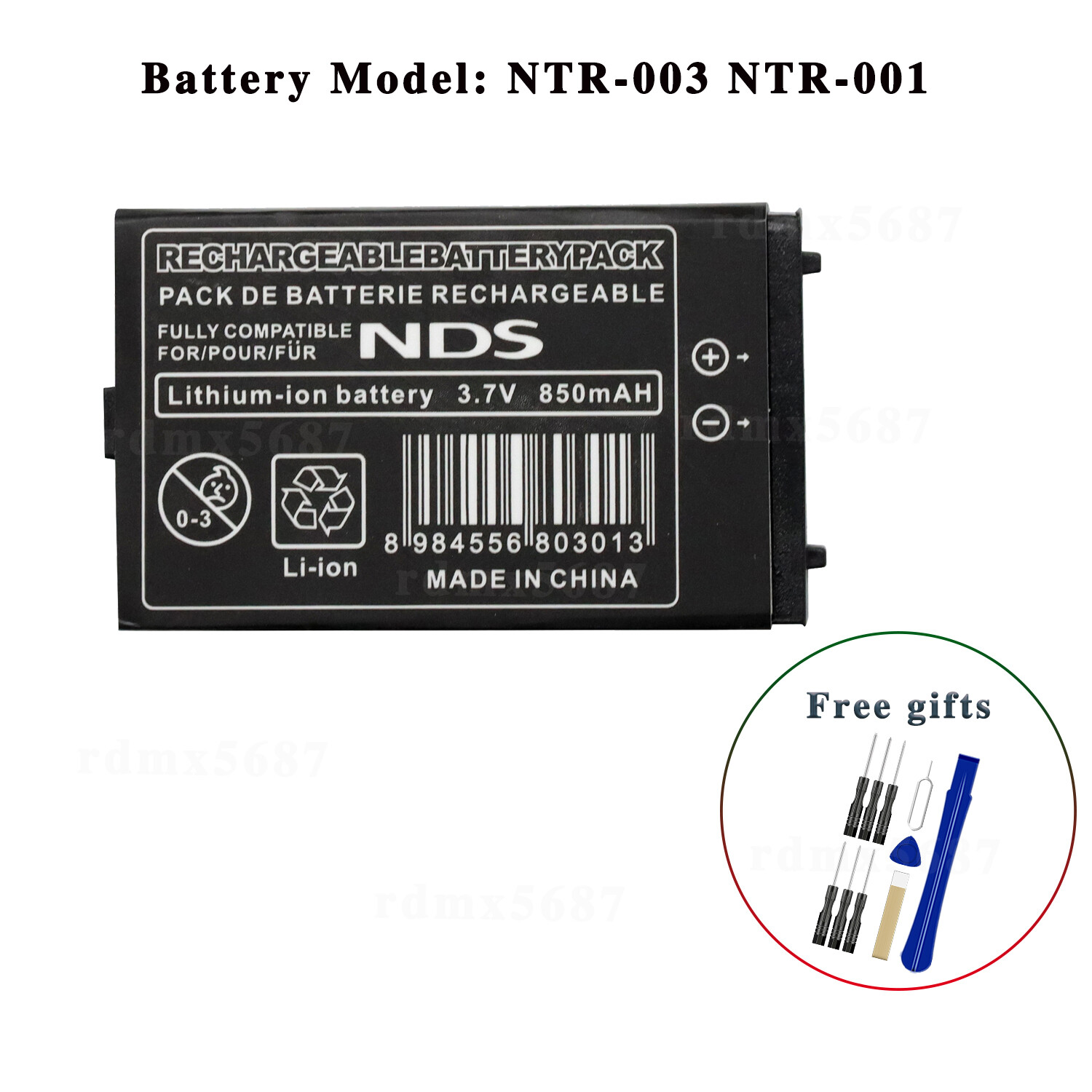 For Nintendo DS NDS NTR-003 NTR-001 NTR003 NTR001 Li-IonRechargeable Battery