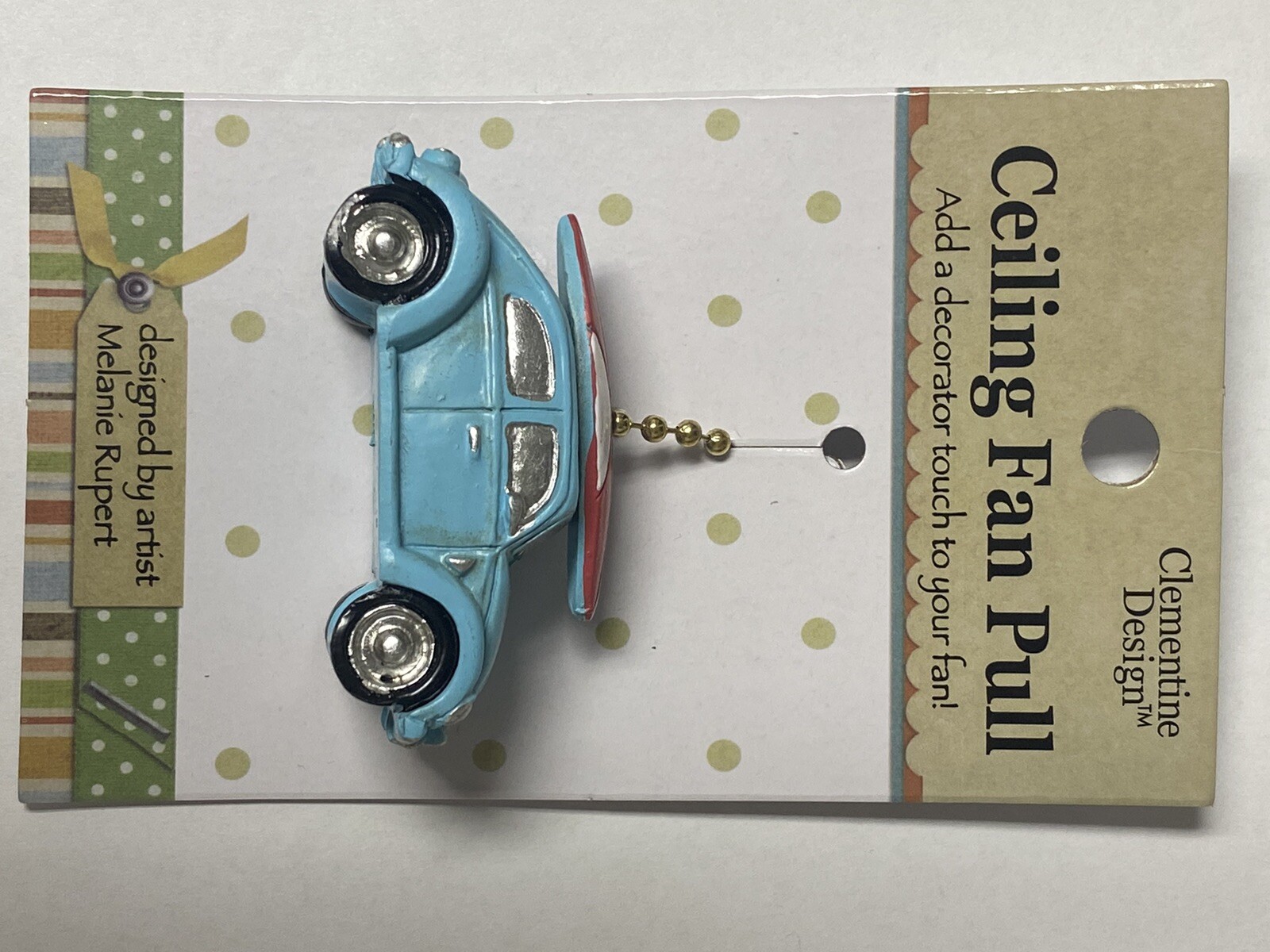 Clementine Design. VW Beetle/Bug Ceiling Fan Pull.