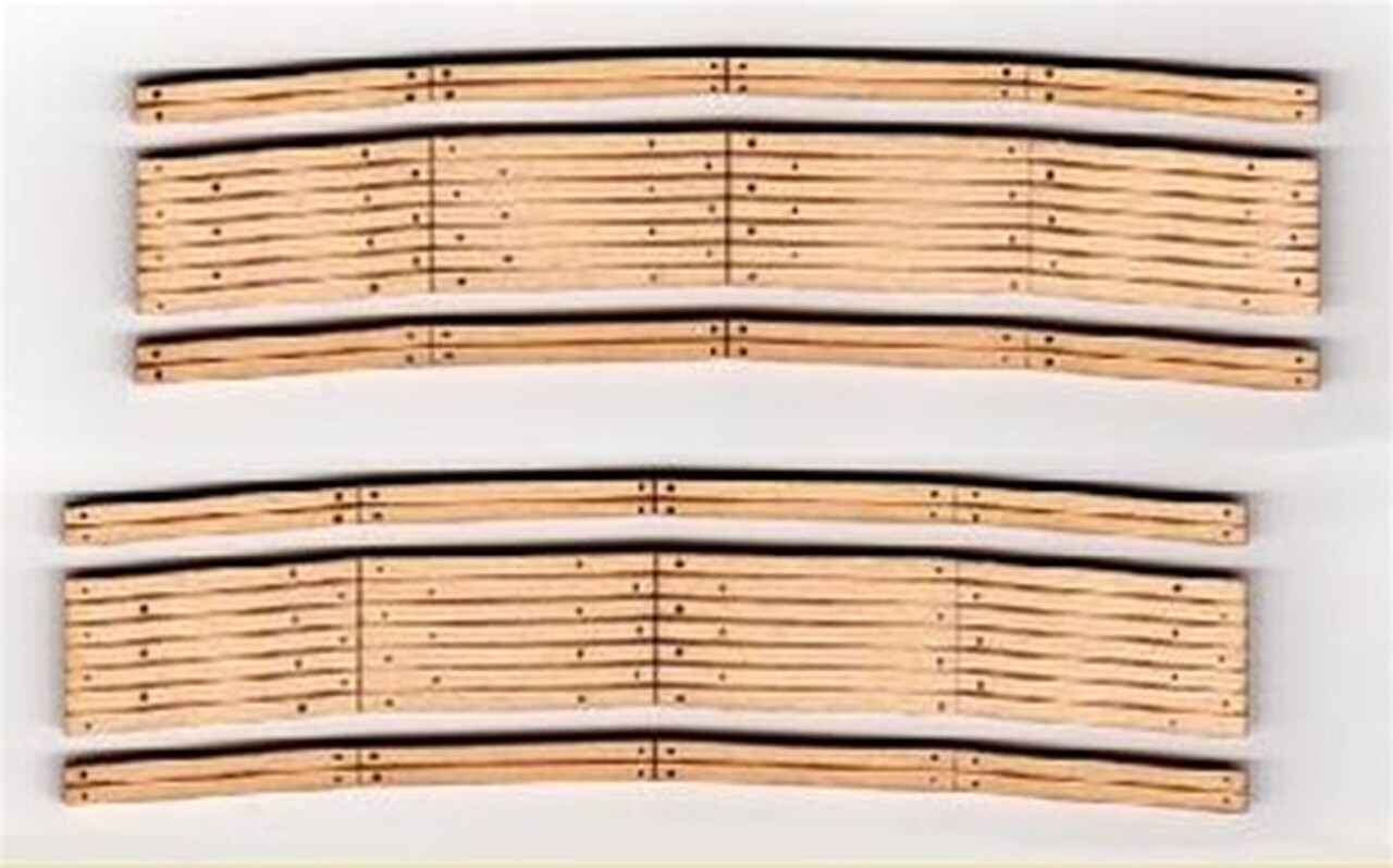 Blair Line HO Laser-cut 18" Radius Curved Wood Grade Crossing (2 sets) ~ 126