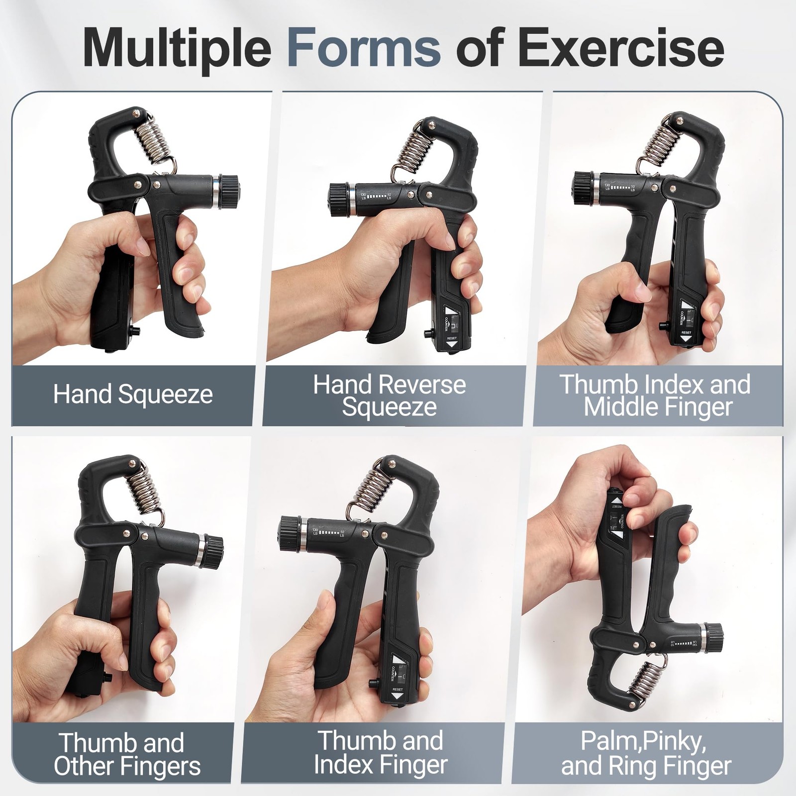 Grip Strength Trainer Kits 5 Pack, Forearm Strengthener with Adjustable Resis...