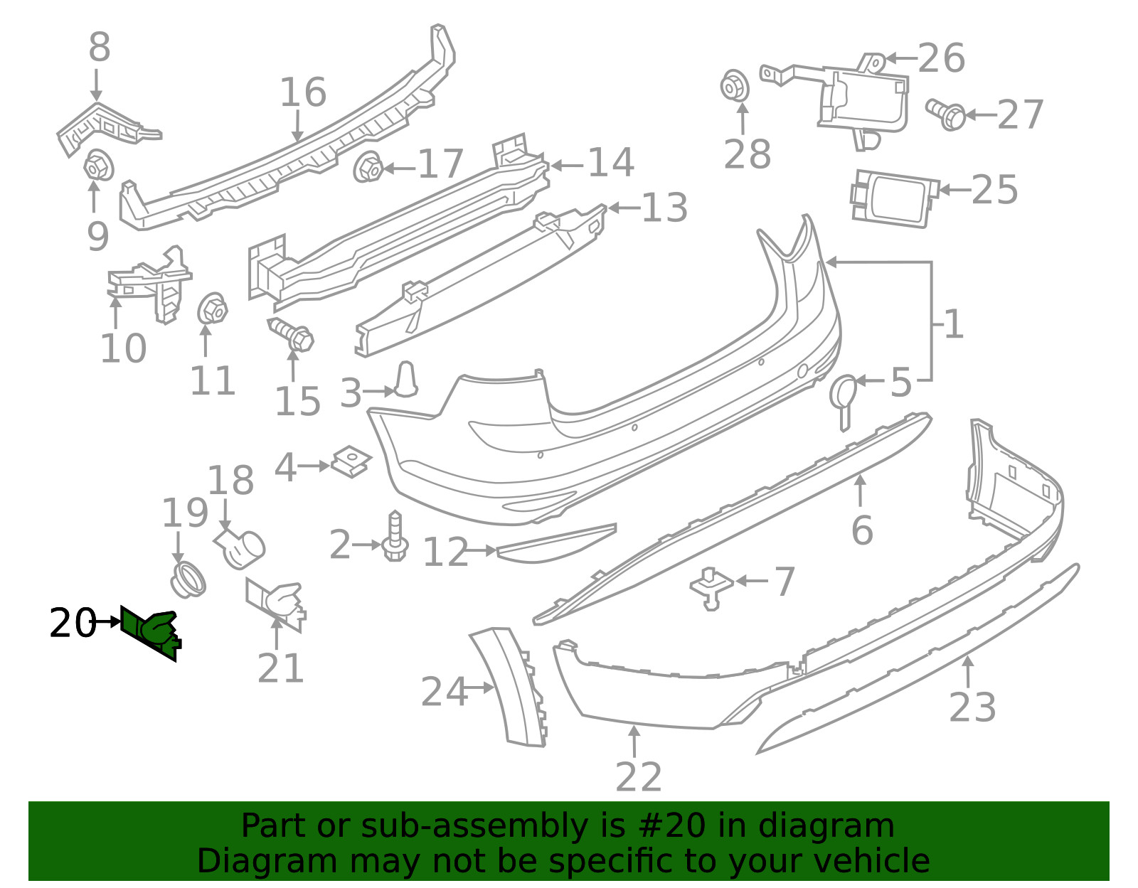 Genuine Volkswagen Outer Bracket 5G9-919-491