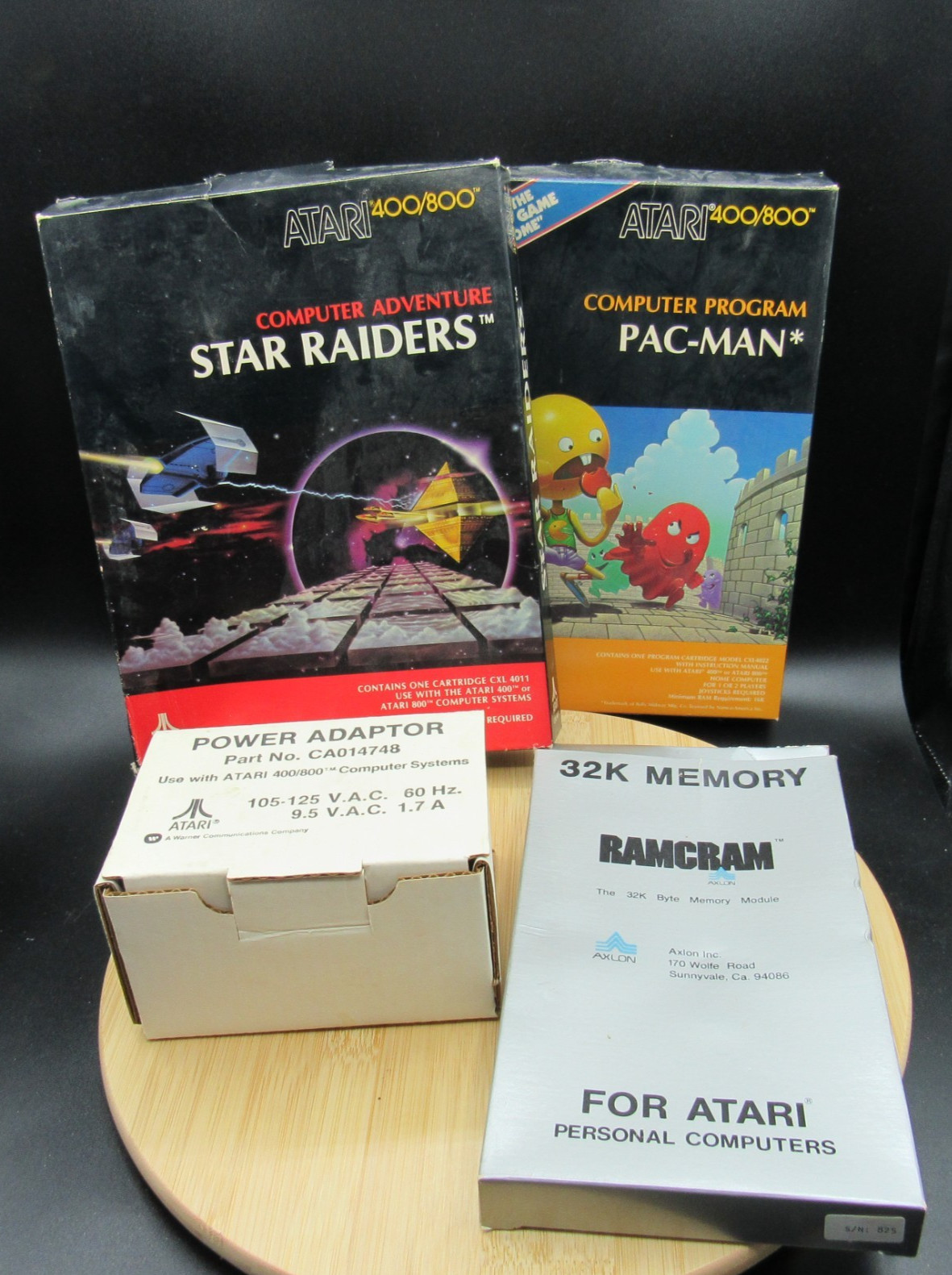 Lot of 4 Atari 400/800 Computer Game Boxes Power Supply RamCram Empty Boxes Only