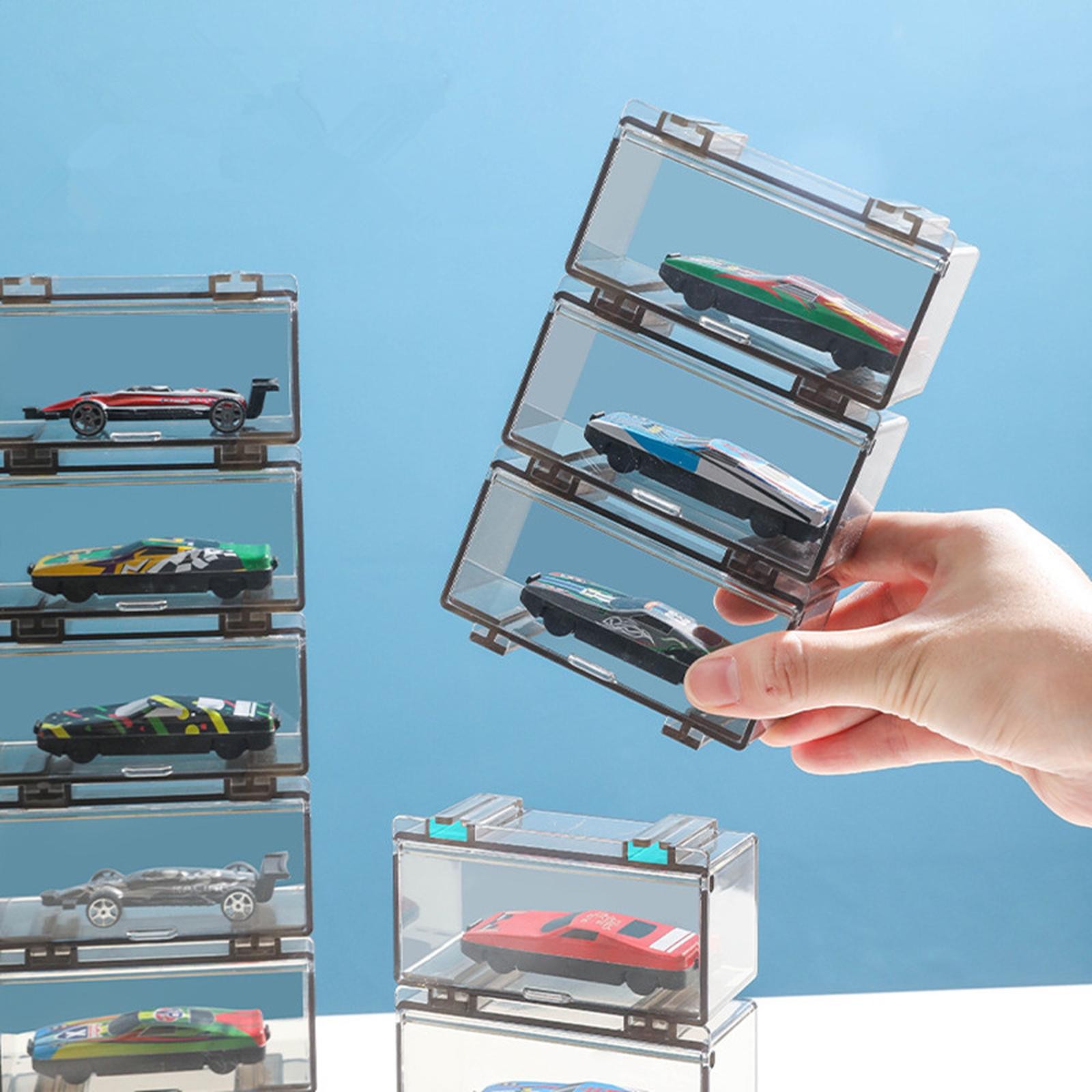 4Pcs/Set 1:64 Car Model Toy Storage Box Model Dustproof Case Acrylic Display n