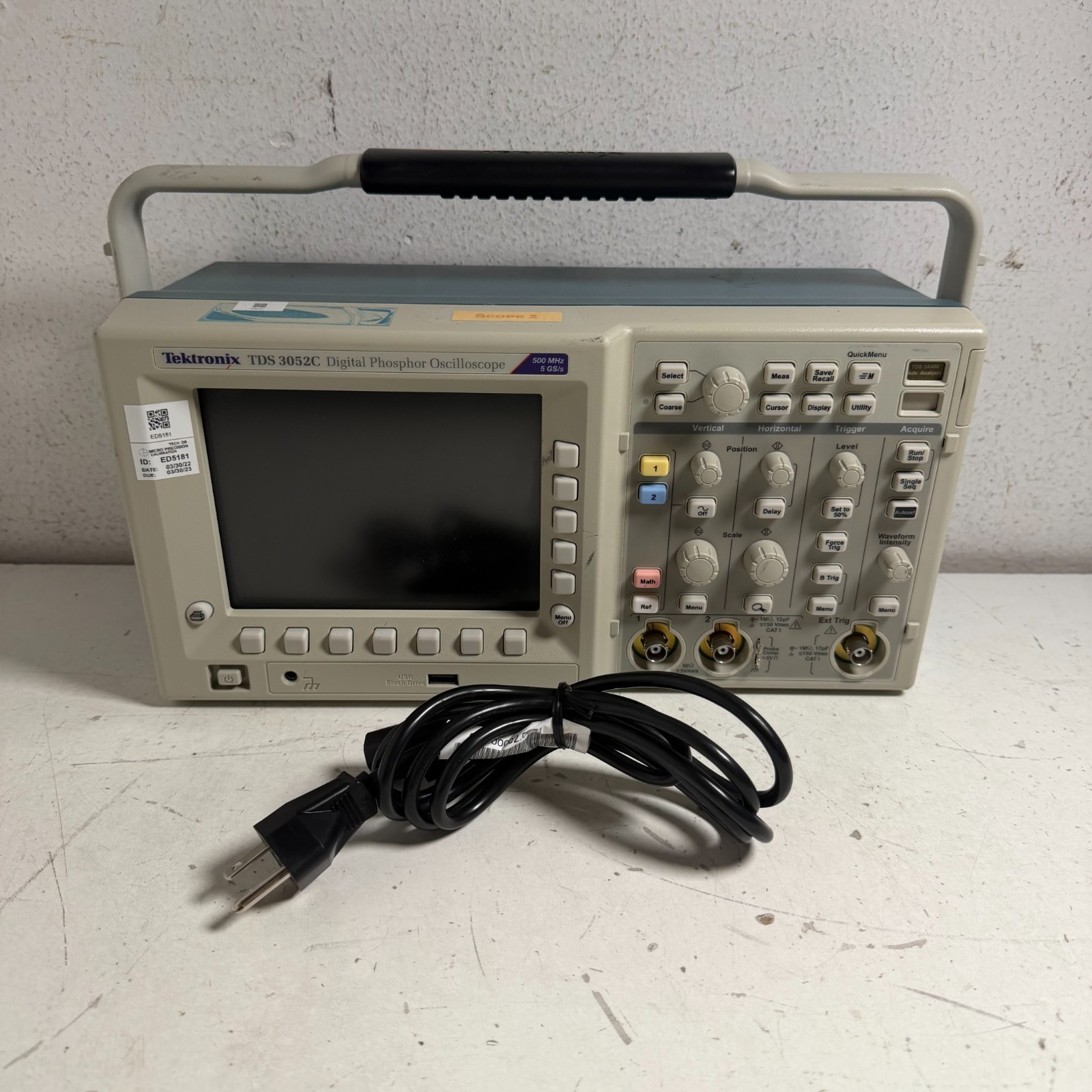 Tektronix TDS 3052C 500 MHz LCD Screen 5 GS/s Digital Phosphor Oscilloscope