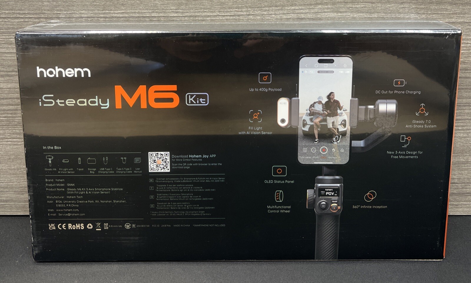 hohem iSteady M6 Kit 3-Axis W/Fill Light & AI Vision Sensor Stabilizer