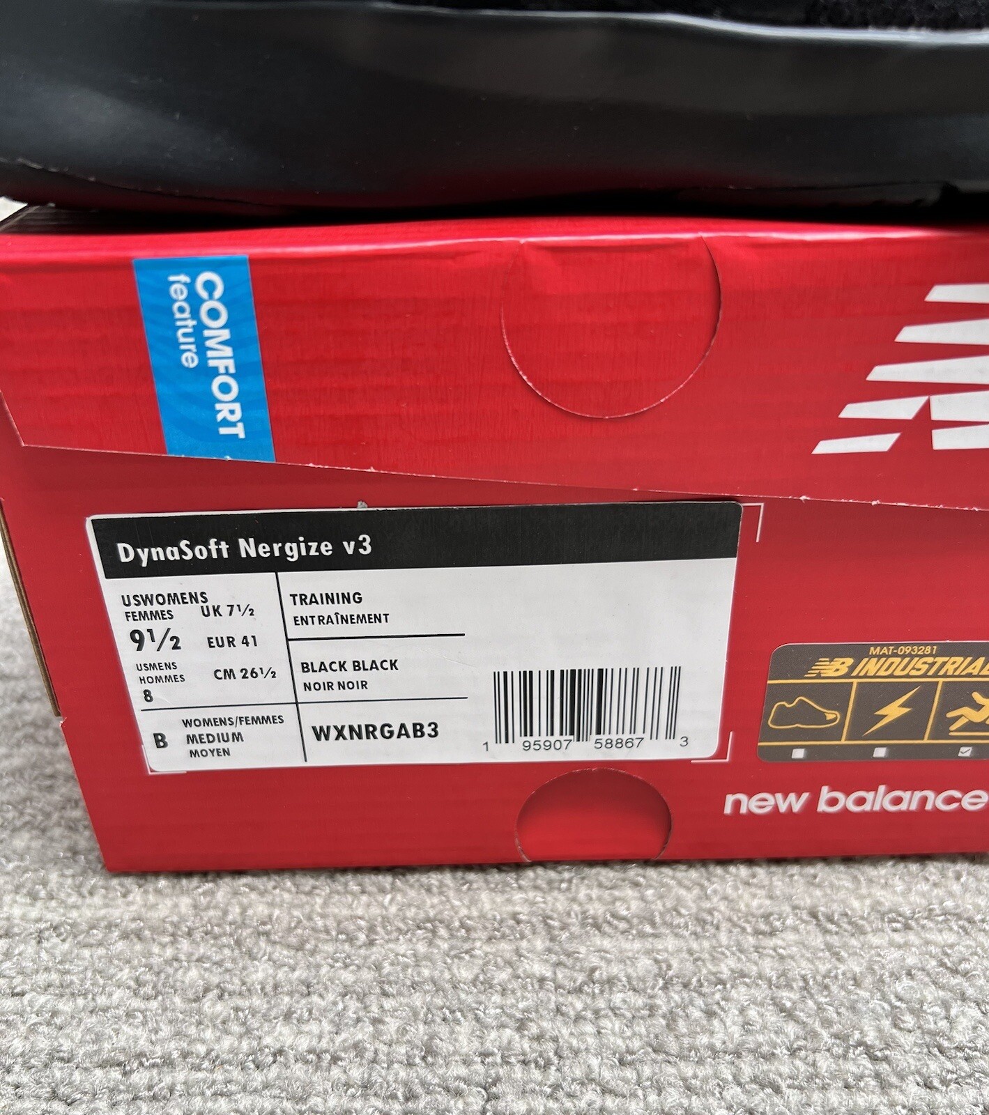 New Balance Unisex Work Shoes Dyna Soft Nergize V3 Black B Width Slip Resistant