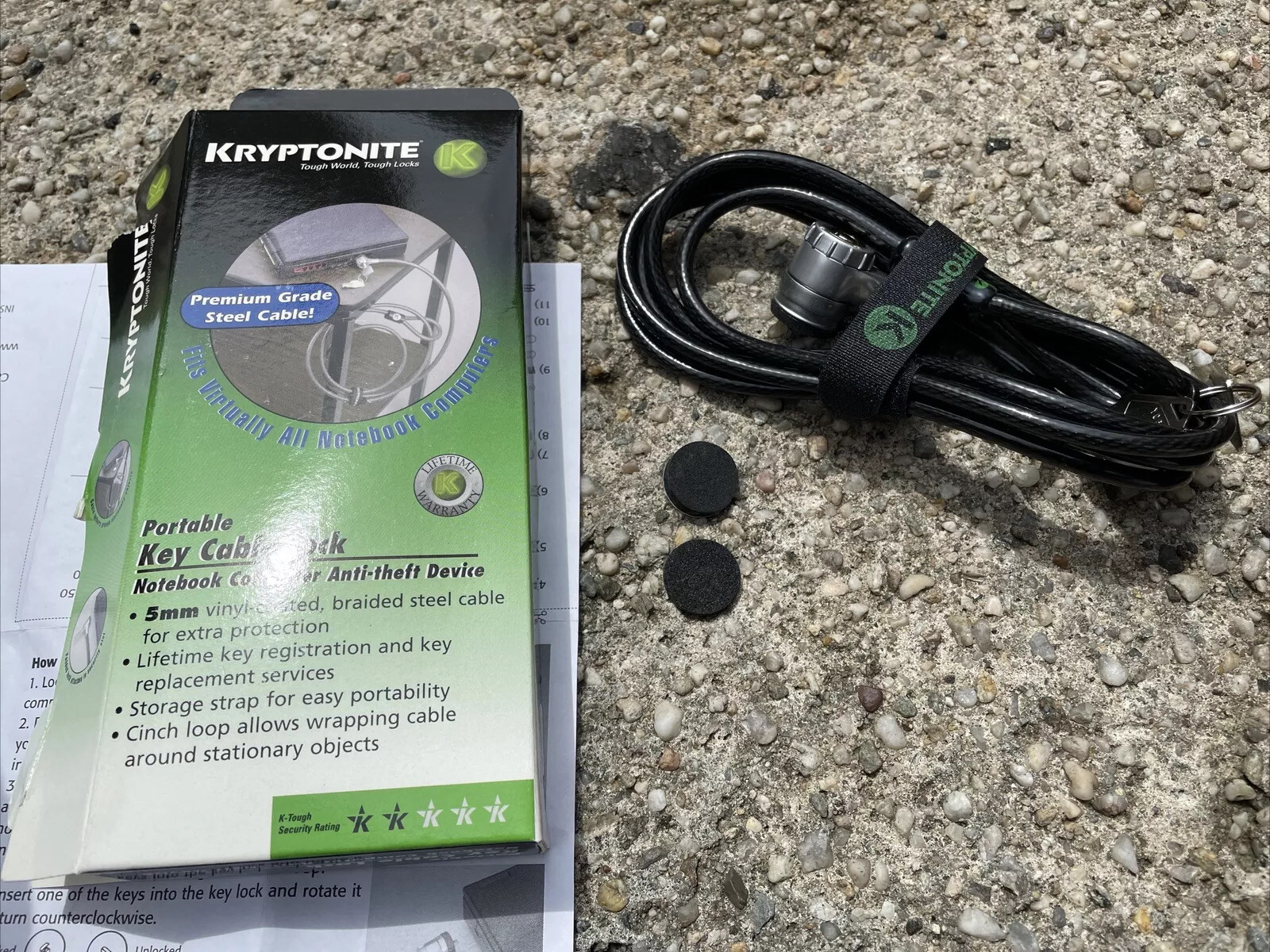 Kryptonite 5mm Key Cable Lock Notebook Computer Anti Theft