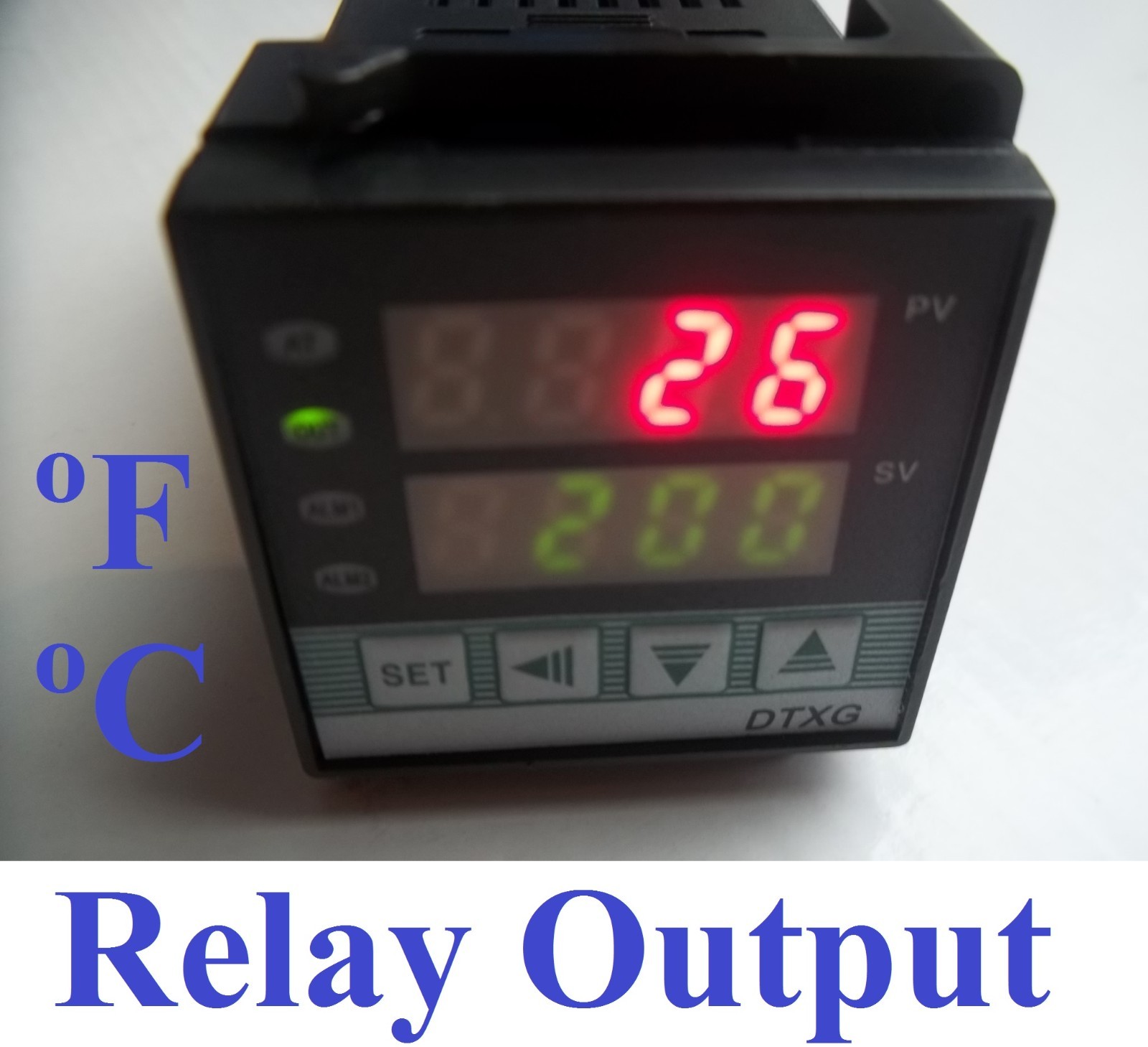 °C°F Temperature Controller Thermocouple 1/16 Din Universal Input K J RTD Relay