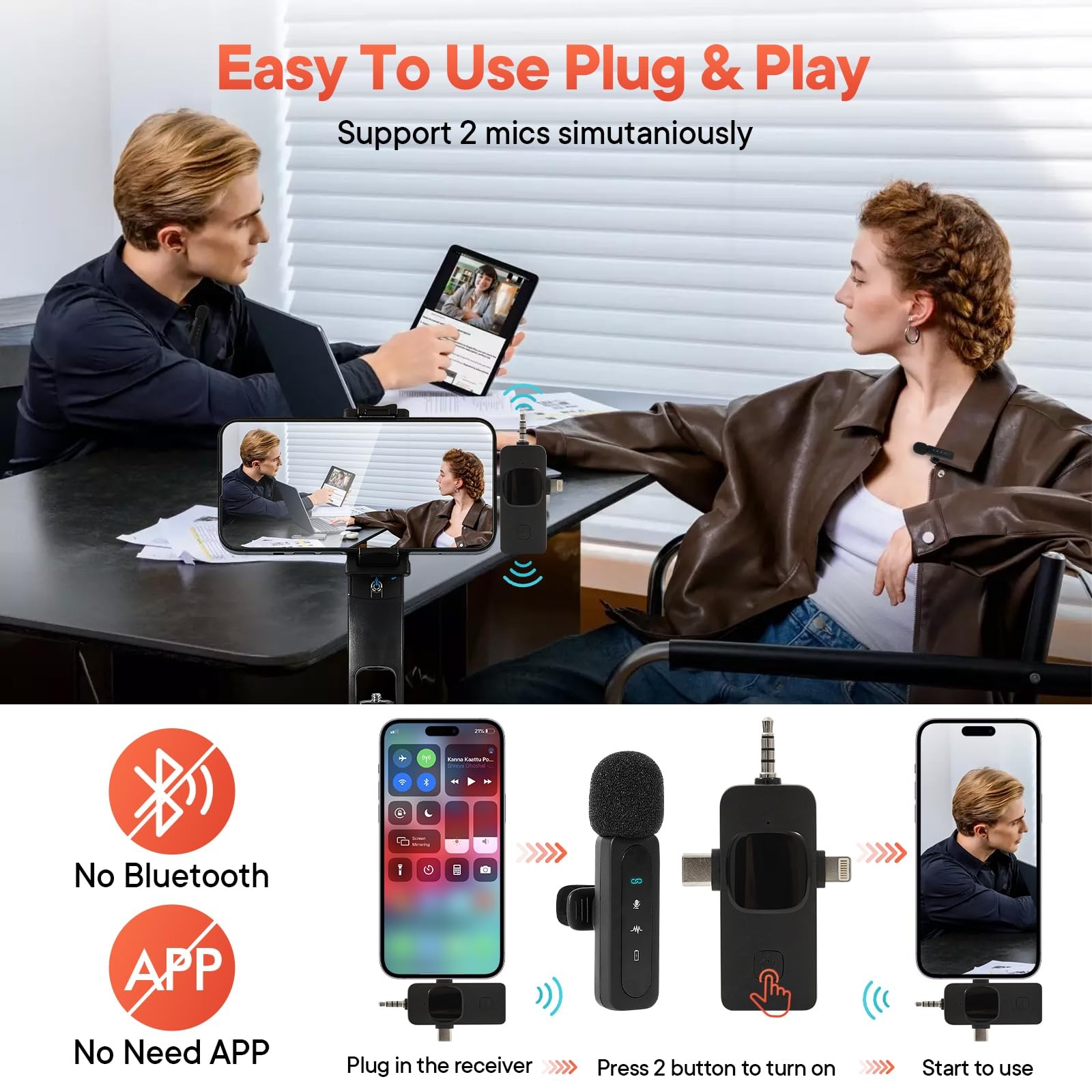 Heliora Vlogging Kit for iPhone/Android, 70”Auto Face Tracking Tripod Black