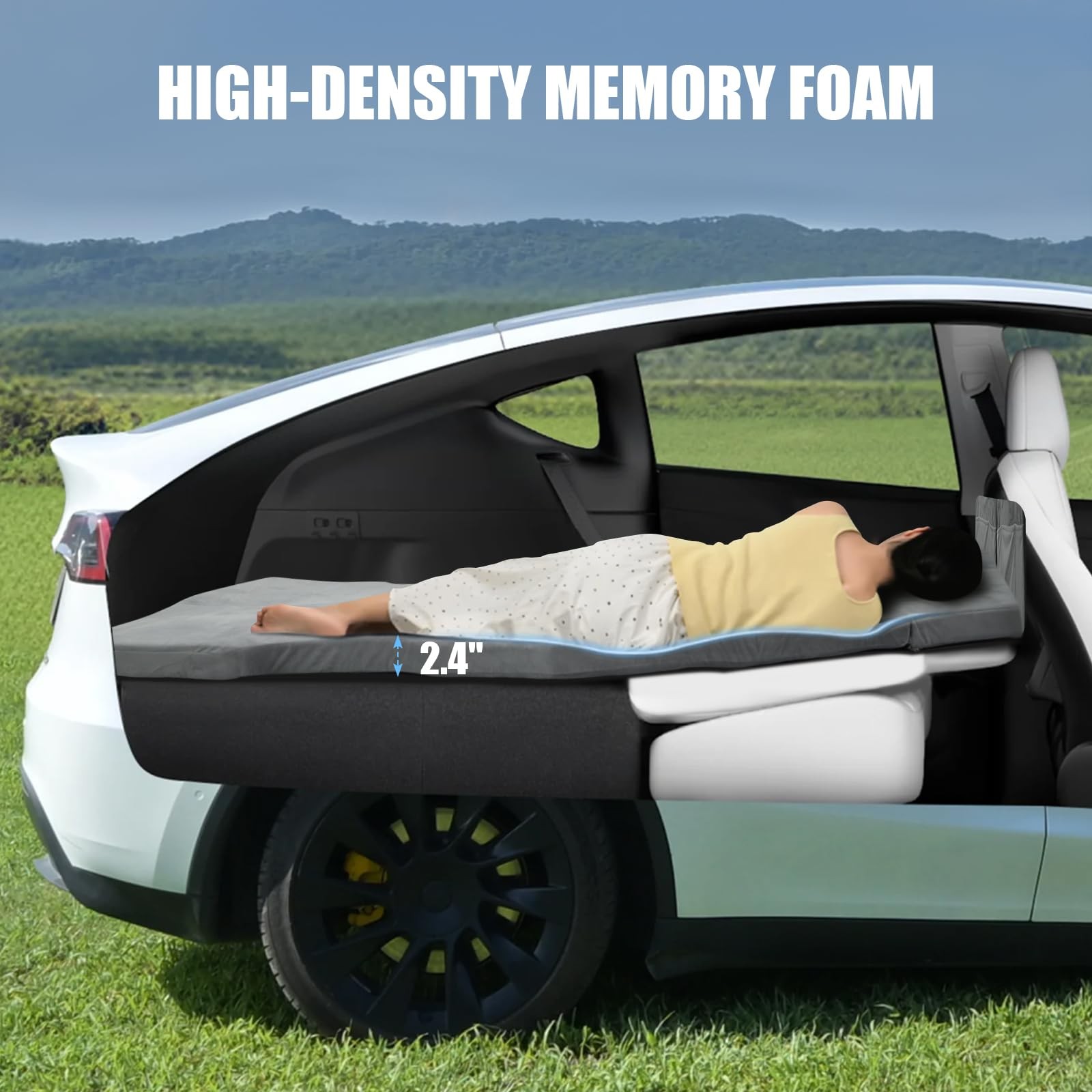 Memory Foam Mattress for Tesla Model Y - 2.4" High-Density, Soft Car Camping ...