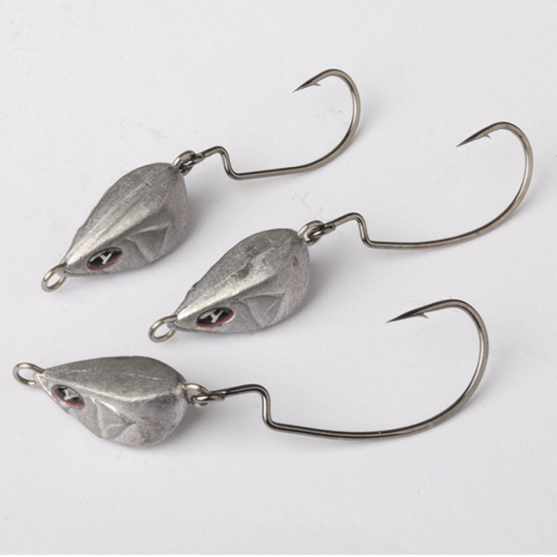 Triangle Swing Jig Head Ship Type Fishing Hooks Soft Worm Jig Head Hook 3.5g-14g