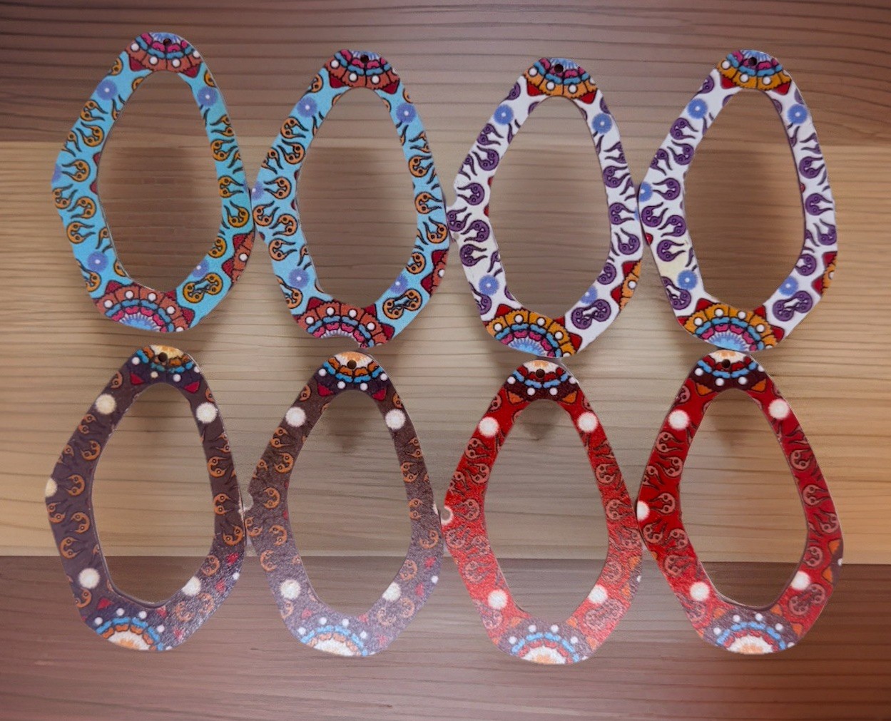 Unique Laser Cut Wooden Earring Bases Qty:8