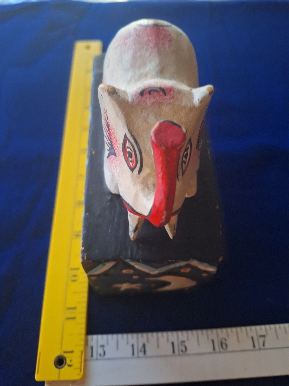 Elephant Hand Painted Wood Trinket Jewelry Keepsake Trunk Box