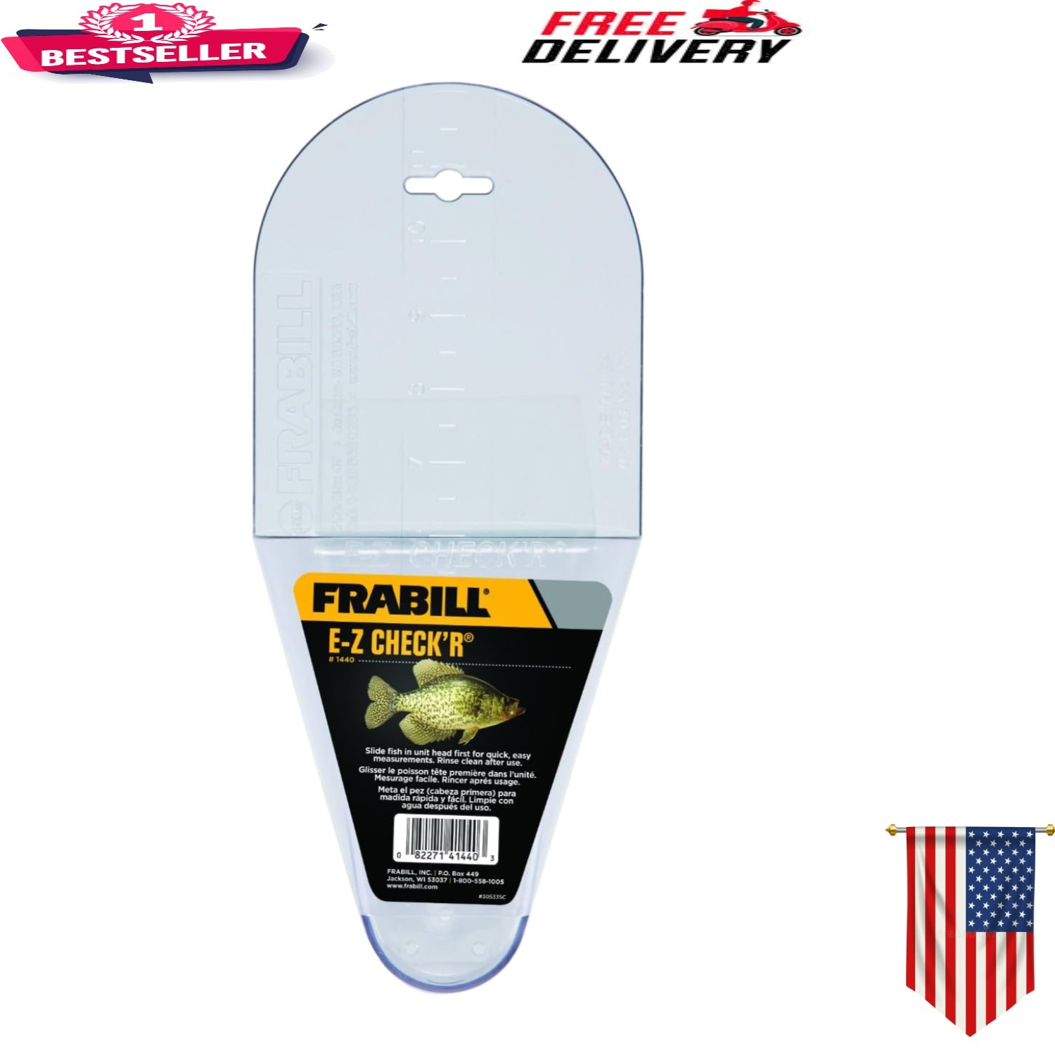 12 Inch EZ Crappie Check'R - Simplified Measurement for Your Fishing Success