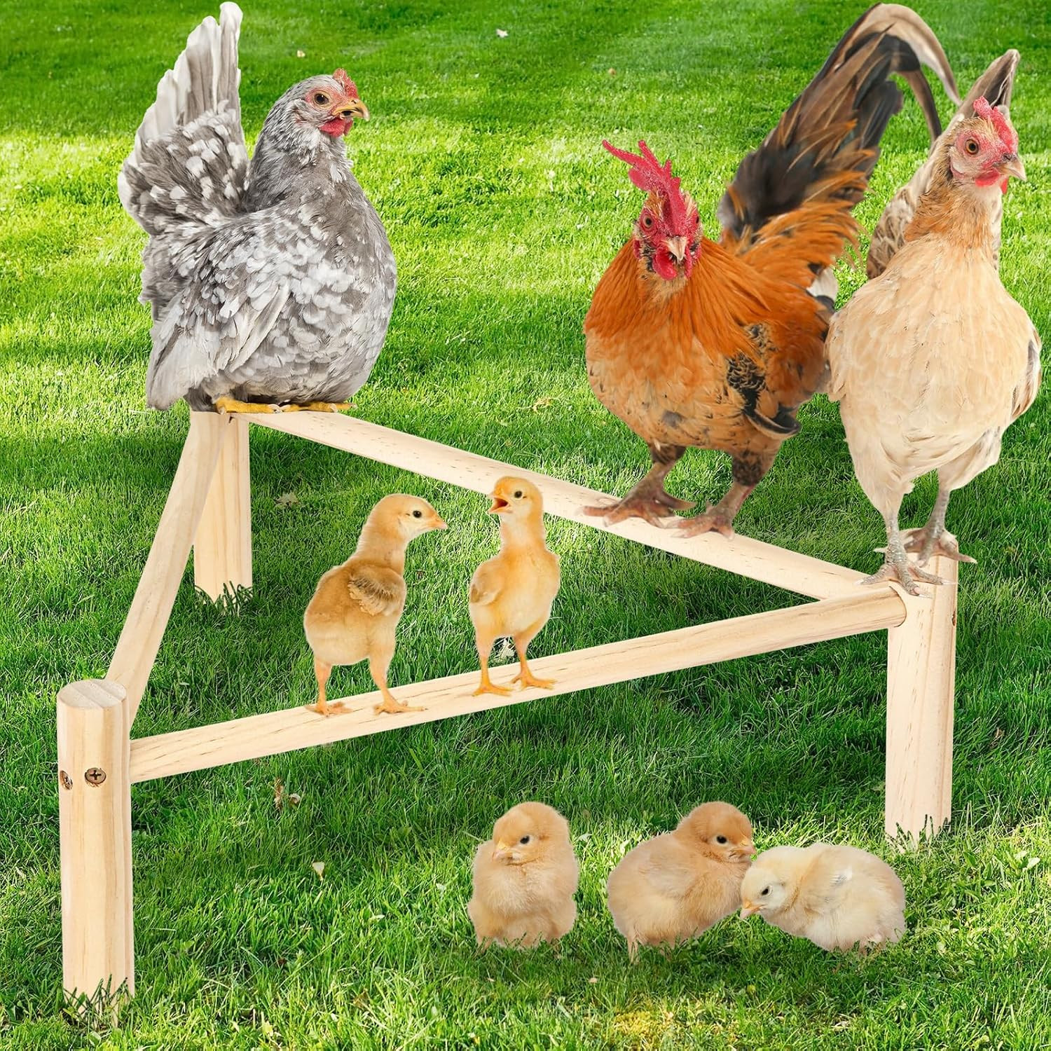 Chicken Perch for Coop & Brooder, Pine Wooden Chicken Toys & Coop Accessories...