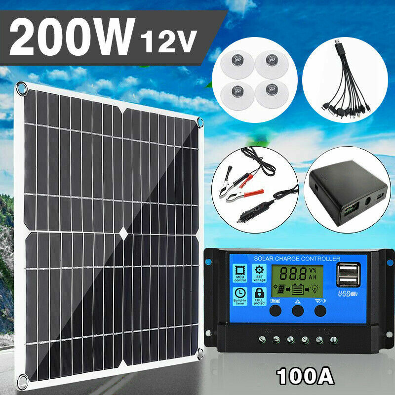 6000W Solar Panel Kit Solar Power Inverter Generator 100A Home 110V Grid System