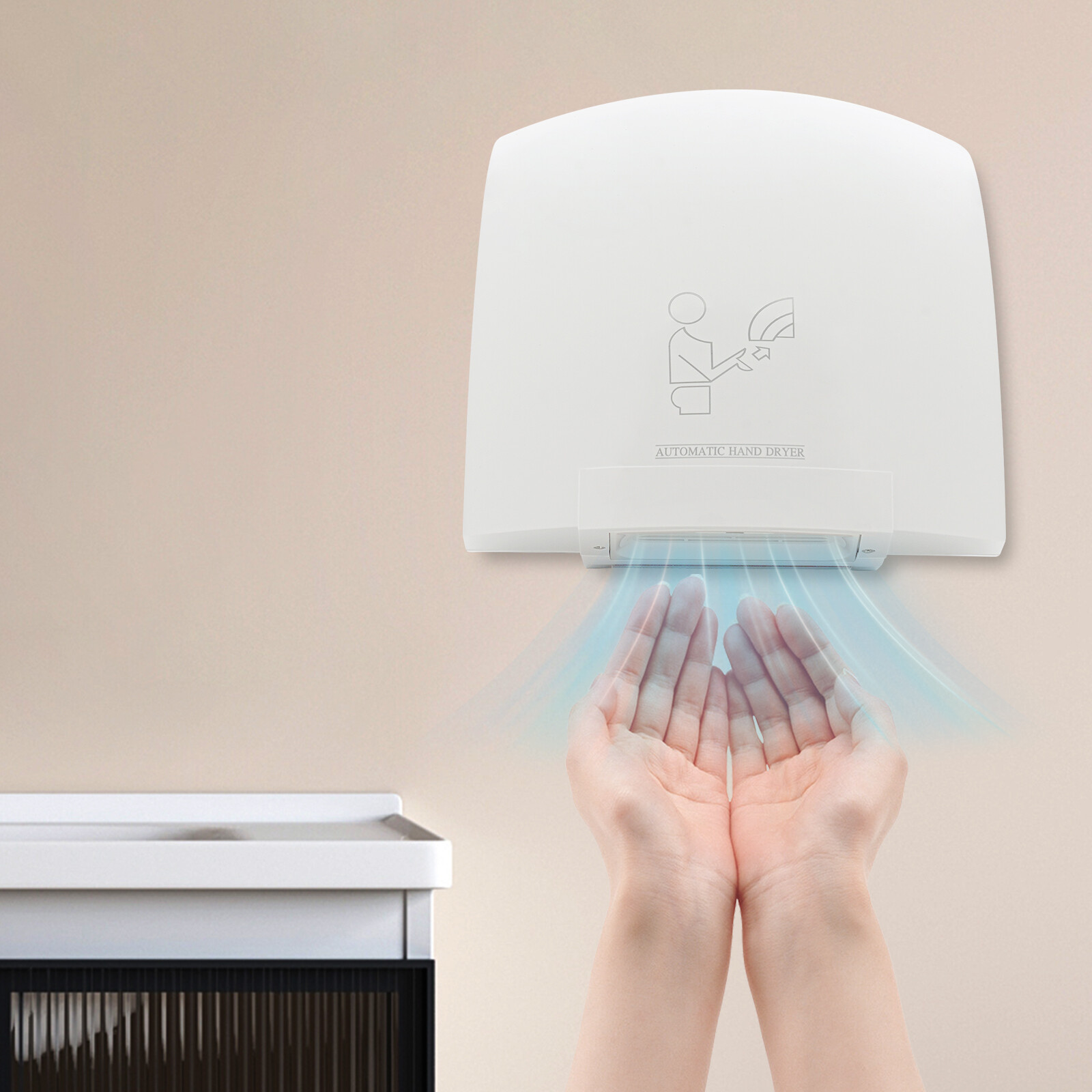 1200W Hand Dryer Commercial Electric Automatic Sensor Handy Bathroom Restroom