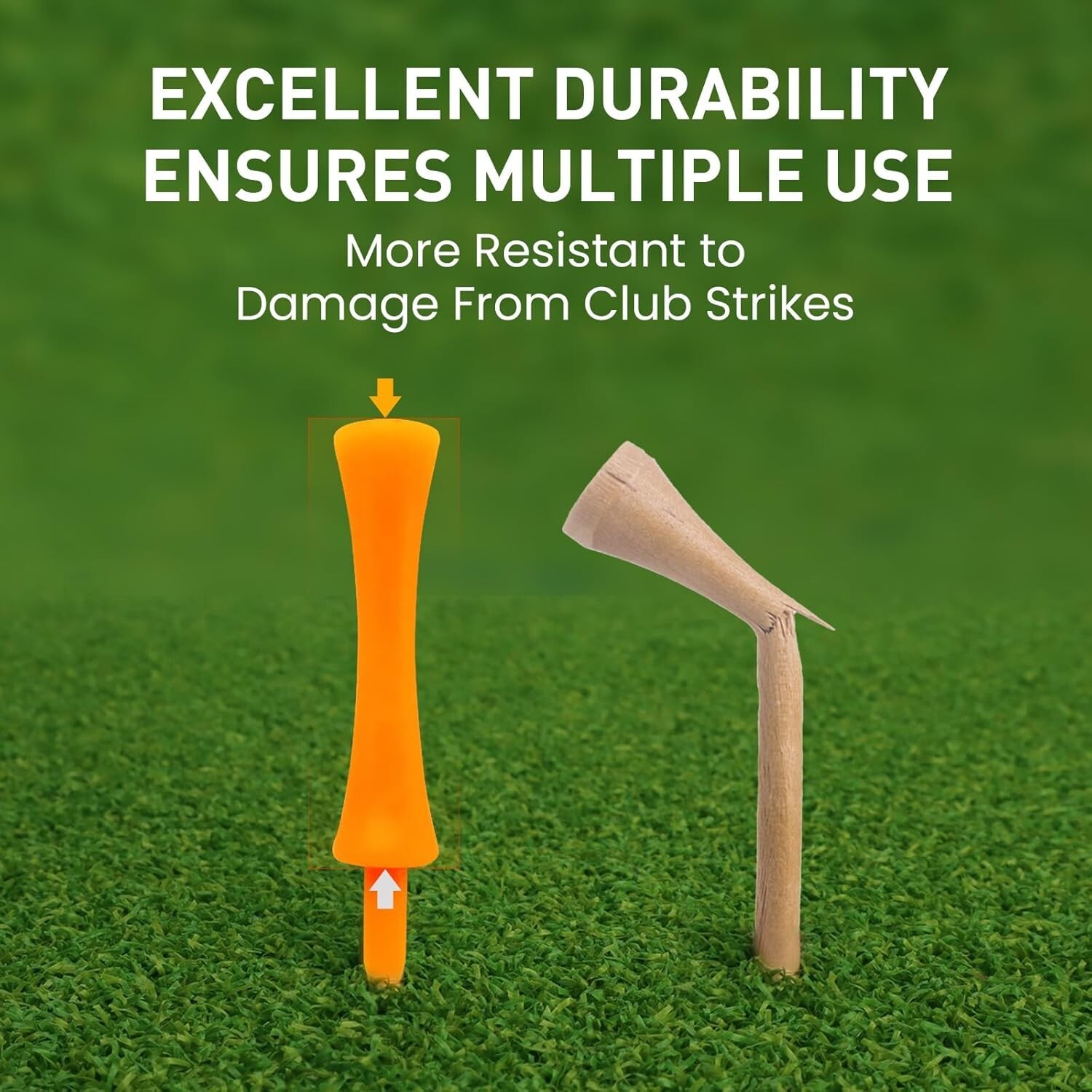 Plastic Golf Castle Tees Step Down Unbreakable Mixed Same Height Value 100 Count