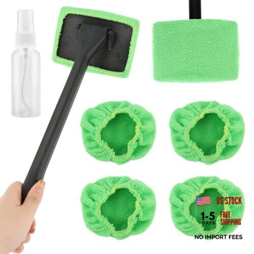 Car Windshield Cleaning Tool, Windshield Cleaner with 5 Reusable green