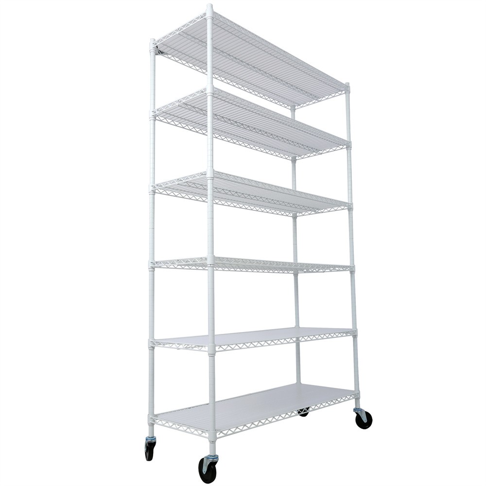 6 Tier 6000lbs Capacity Metal Shelf Wire Shelving Unit, Heavy Duty Adjusta