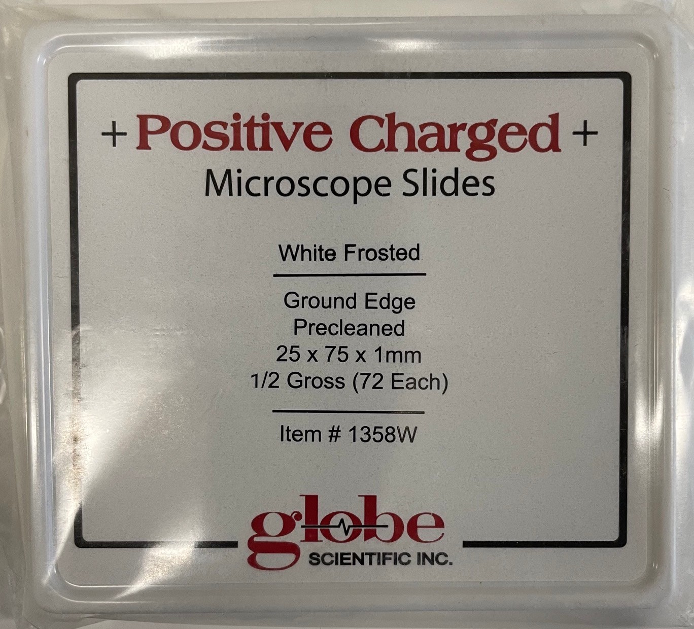 Globe Scientific microscope slides, Ground edge, precleaned, 25x75x1, 72/cs