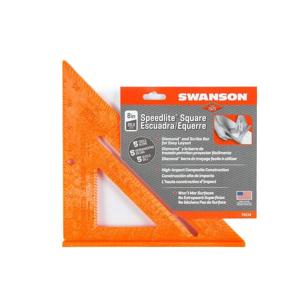 Co 8-Inch Orange Speedlite Square: Precision Layout Tool for Carpentry