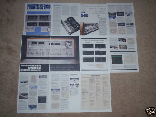 Pioneer SX-1980 Brochure 11 Pages of Info, Articles, Specs and Photos