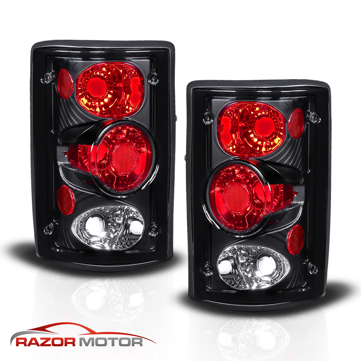2000-2006 Ford Excursion/95-06 Econoline Van E-Series Black Brake Tail Lights