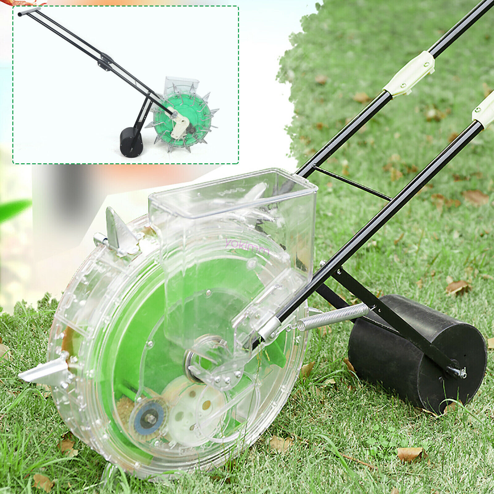 Hand-push Roller Seeder Peanut Corn Fertilizer Applicator Manual Seeding Tool US