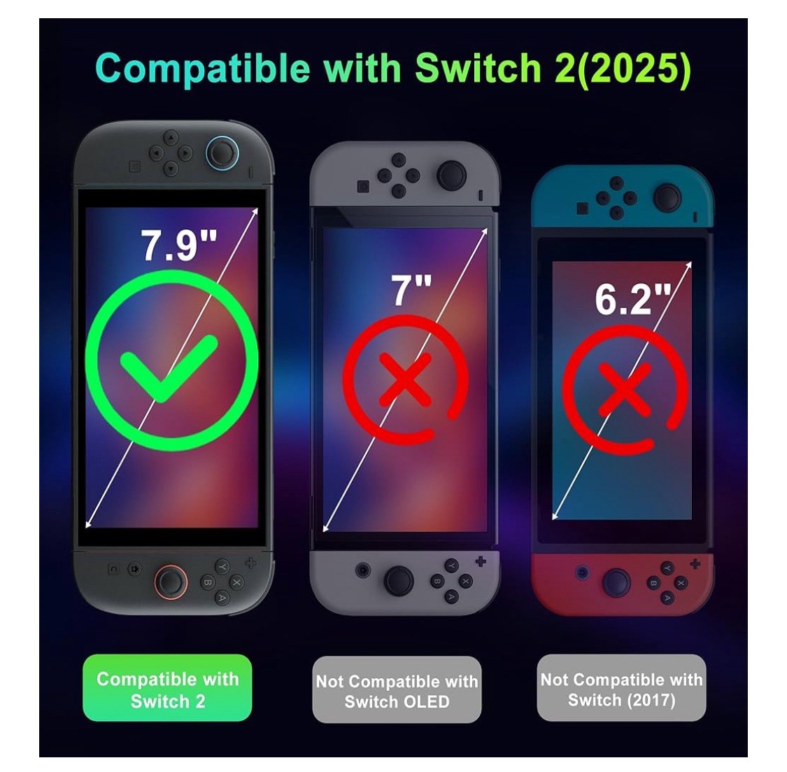 Startrc Games 2 pack Screen Protector Nintendo Switch 2