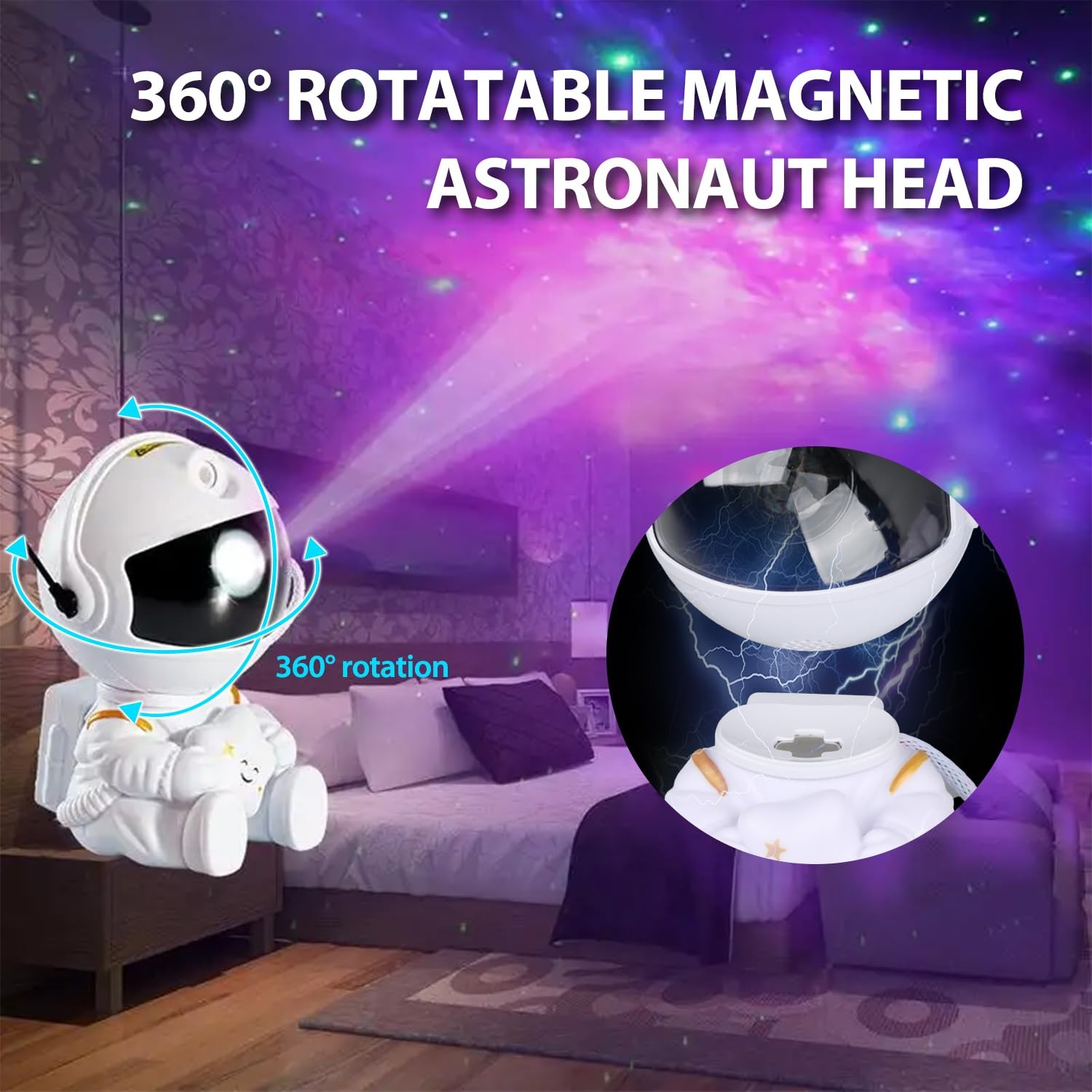 Astronaut Star Projector, Projector Galaxy Light for Original White
