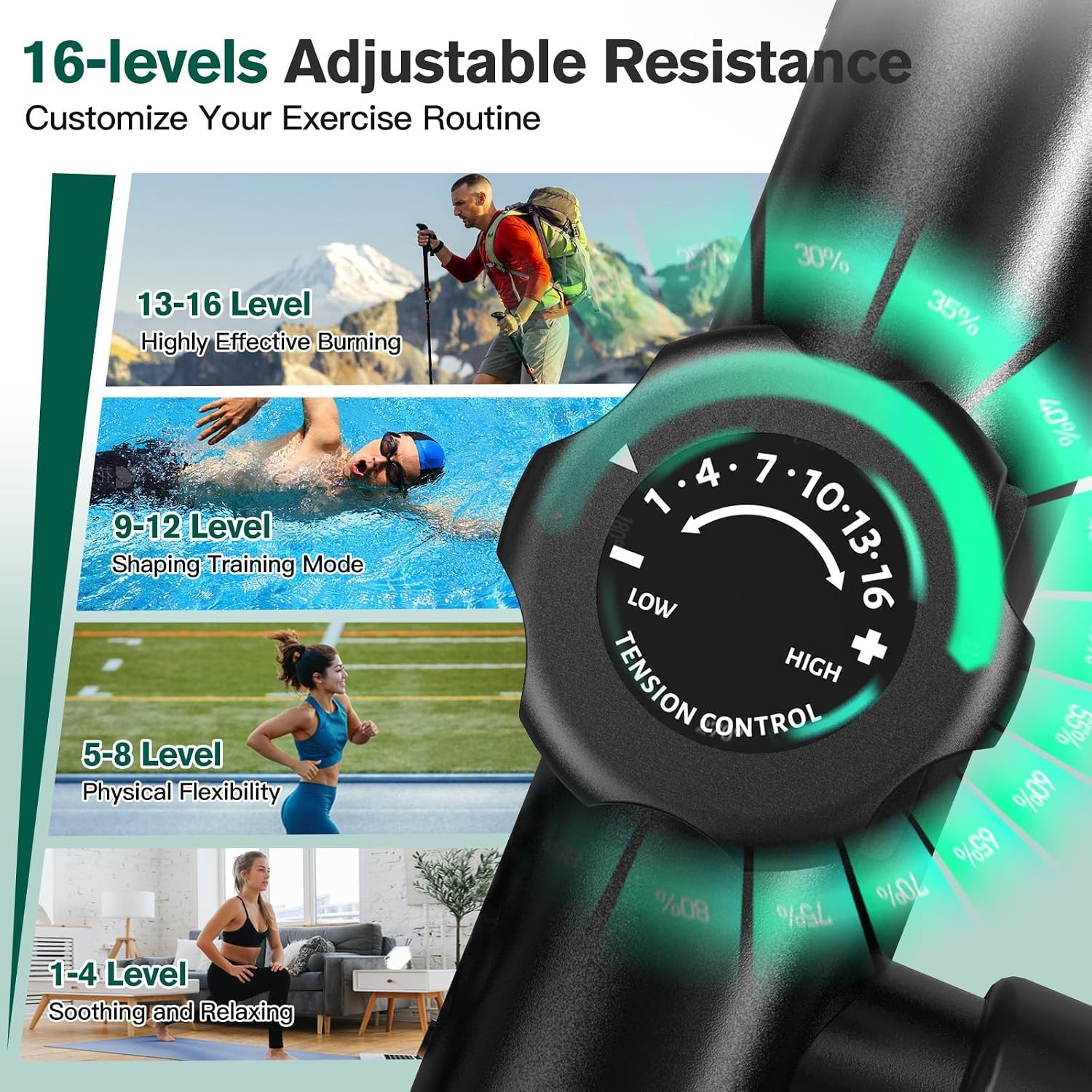 Elliptical Machine Elliptical Exercise Machine with 16-Level Resistance&Quiet