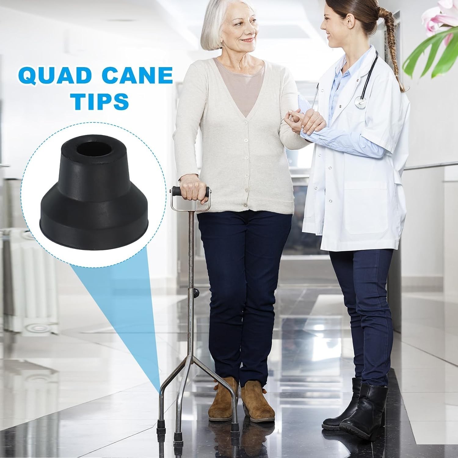 Quad Cane Tips, Walking Cane Accessories
