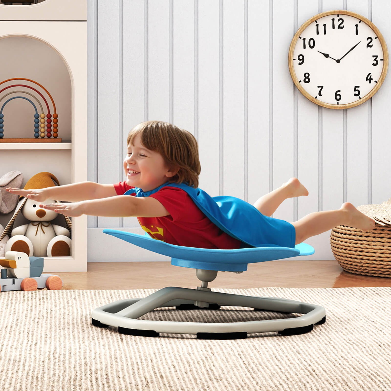 Kids Sensory Swivel Chair w/Non-Slip Metal Base for Autistic Kids Indoor Outdoor