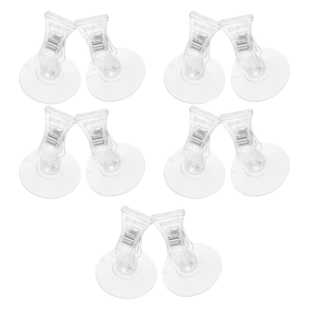 25Pcs Clear Plastic Display Sign Clips with Multi Purpose Suction Cup for Retail