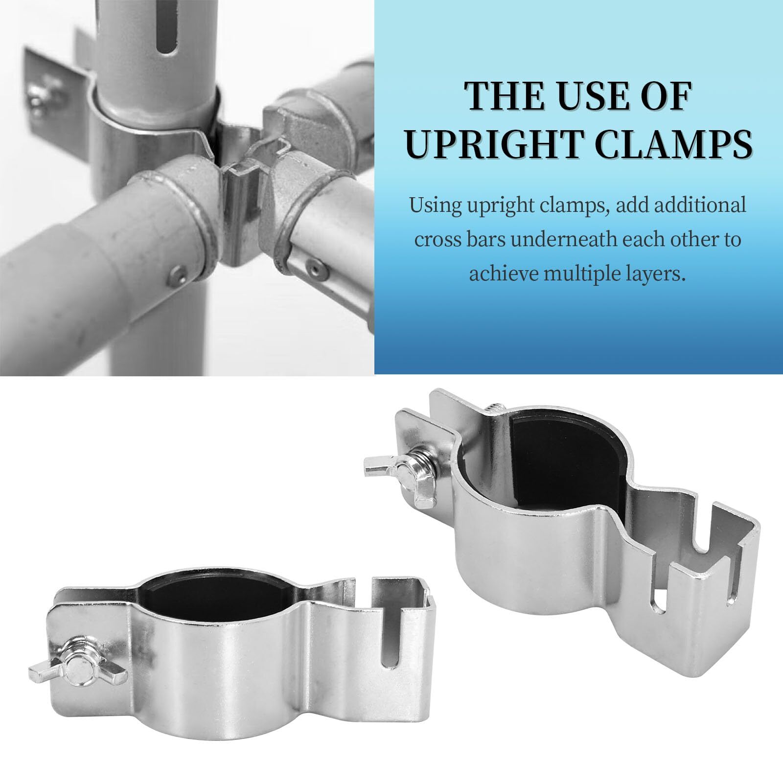 2 Pcs Adjustable Upright Clamp For Upright Clamp For Hanging Accessories Work...