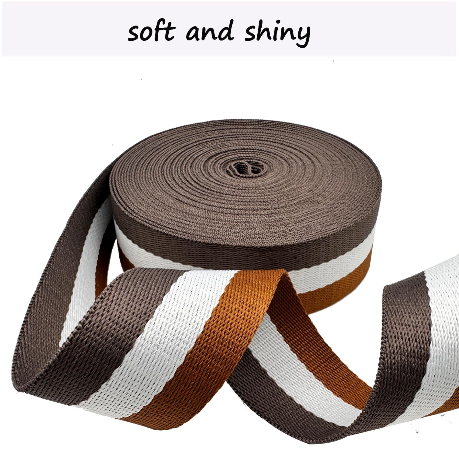 Polyester Webbing Strap 1.5 inch Wide 12 Yard Striped Nylon Webbing for Bag S...