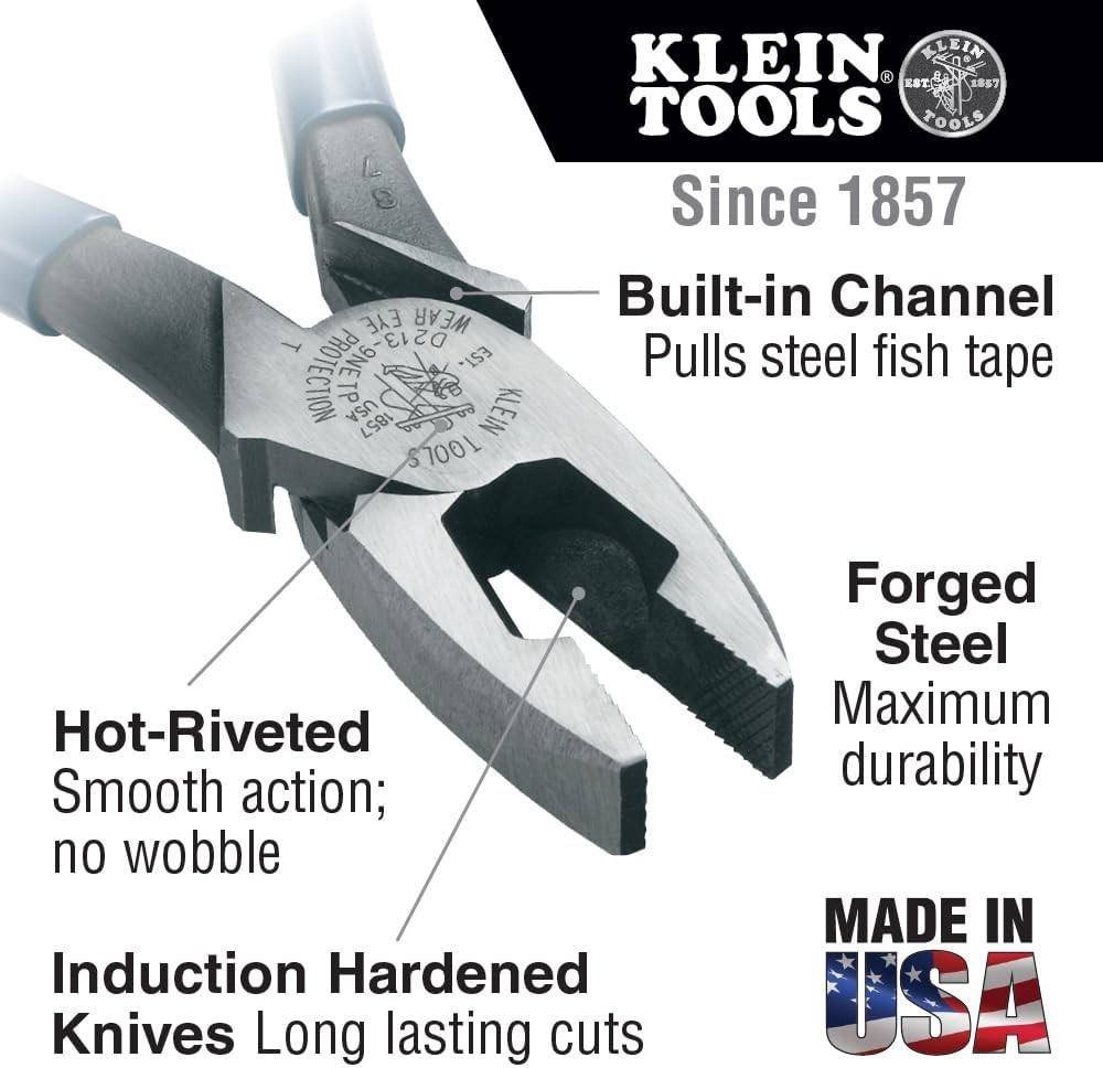 Versatile 14-Piece Tool Set with Leather Storage Pouch & High-Leverage Pliers