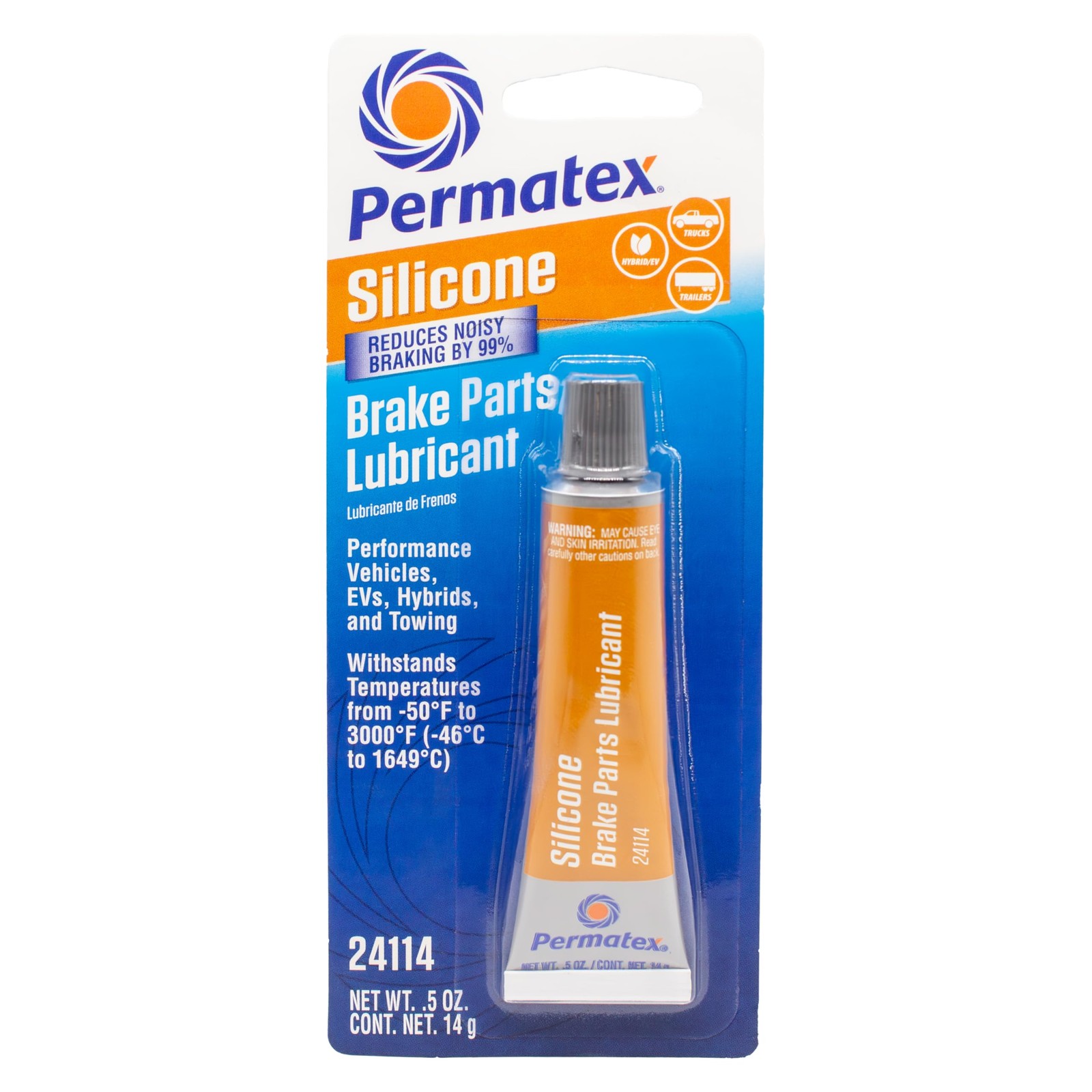 Permatex 24114 .5 Fl Oz. (1 Vehicle), Silicone Extreme Brake Parts Lubricant