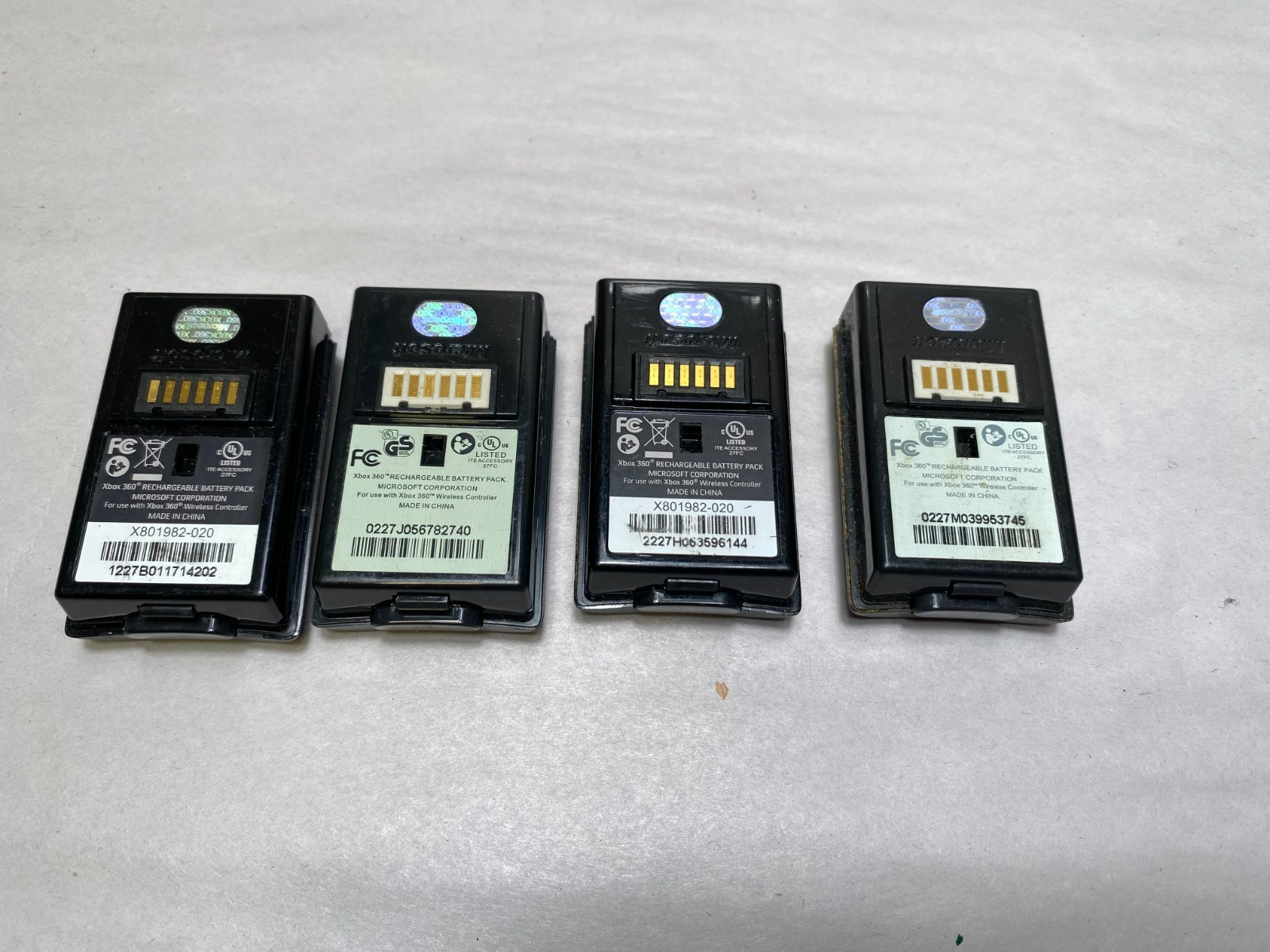 4x OEM Microsoft Xbox 360 Black Rechargeable Battery Pack Untested