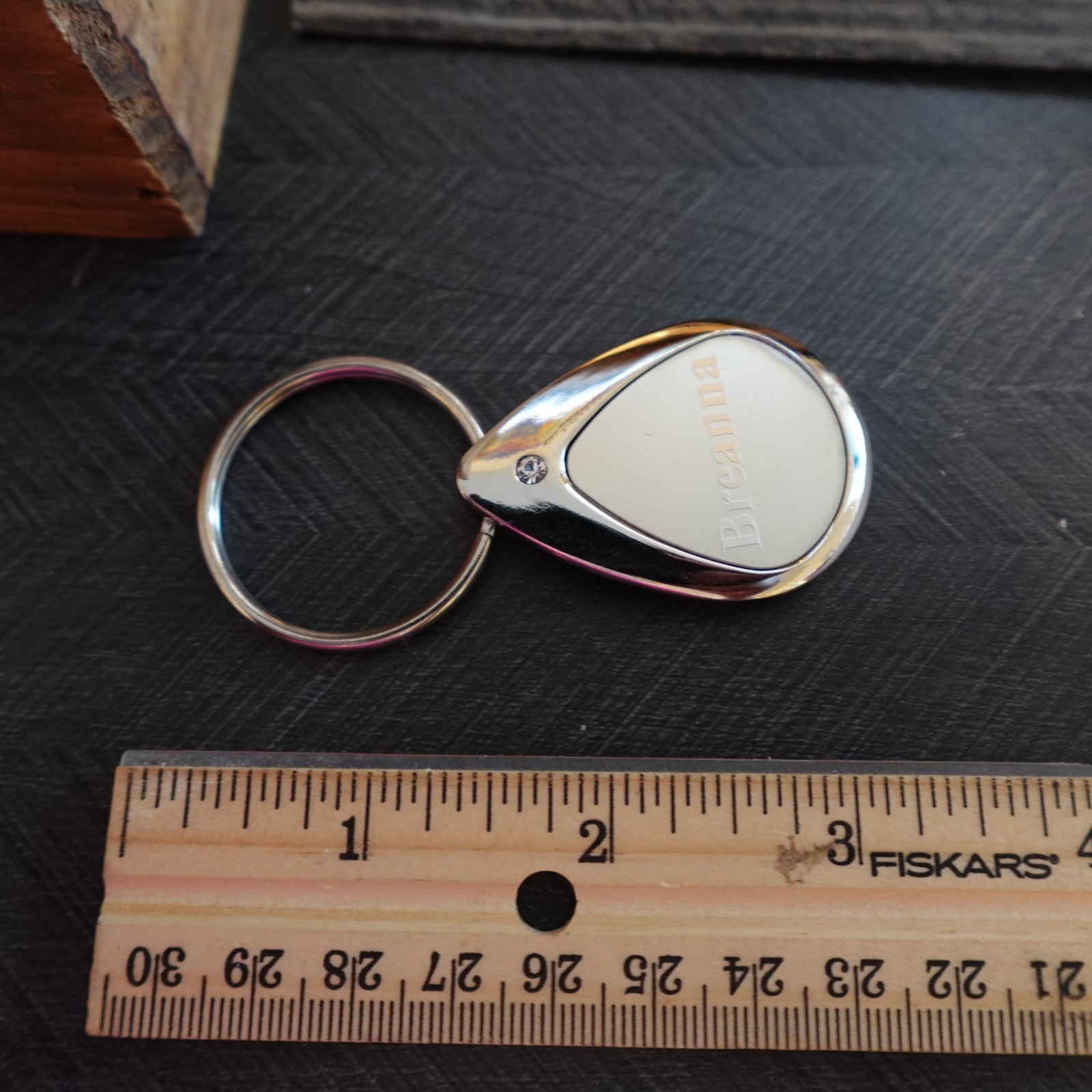 Breanna Personalized Keychain Heavy Metal Teardrop Classy Name Gift