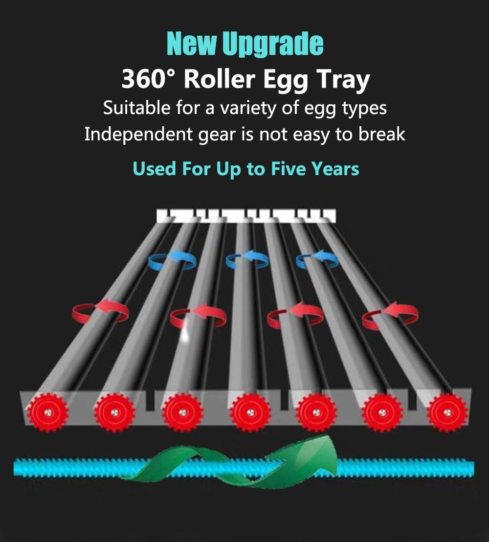 170 Egg Incubator Poultry Hatcher with Fully Automatic Egg Turning and Temper...